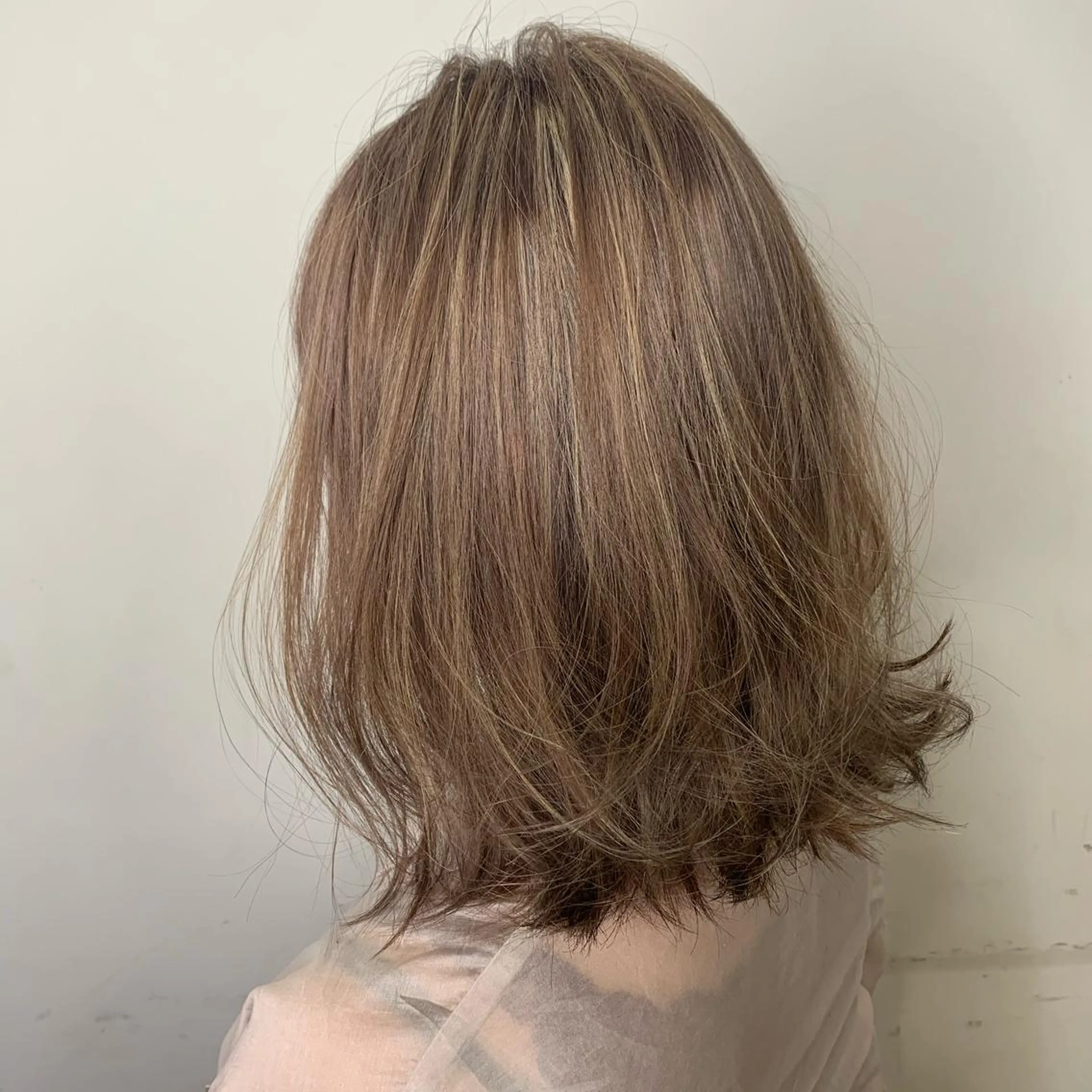 ミディアム カラー ハイライトカラー ハイライト ヘアカラー AMI ウルフパーマ/メンズのヘアスタイル