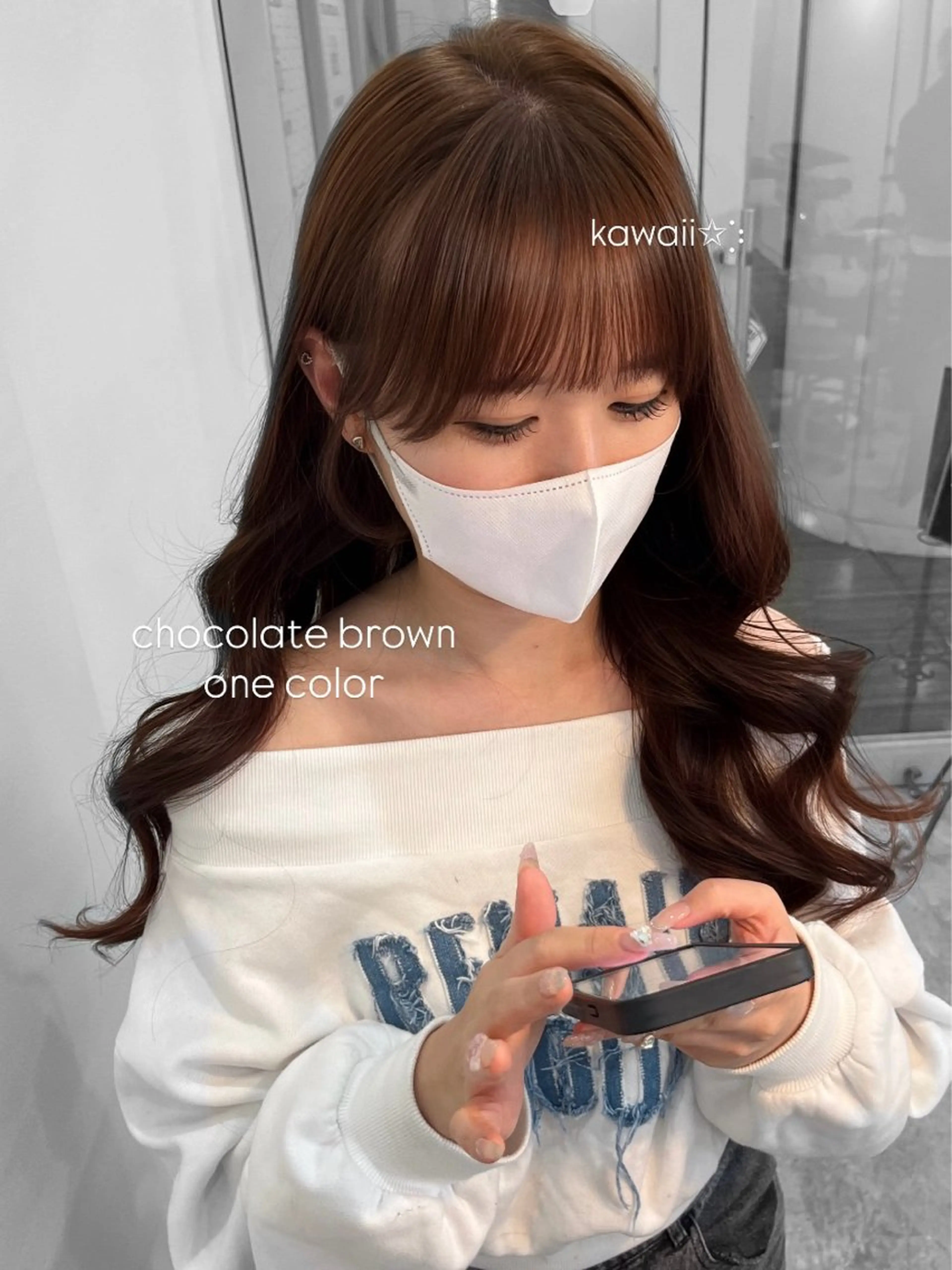 カラー ヘアカラー トリートメント 透明感カラー／河原町 ／𝗆𝖺𝗈 ✩⡱のヘアスタイル