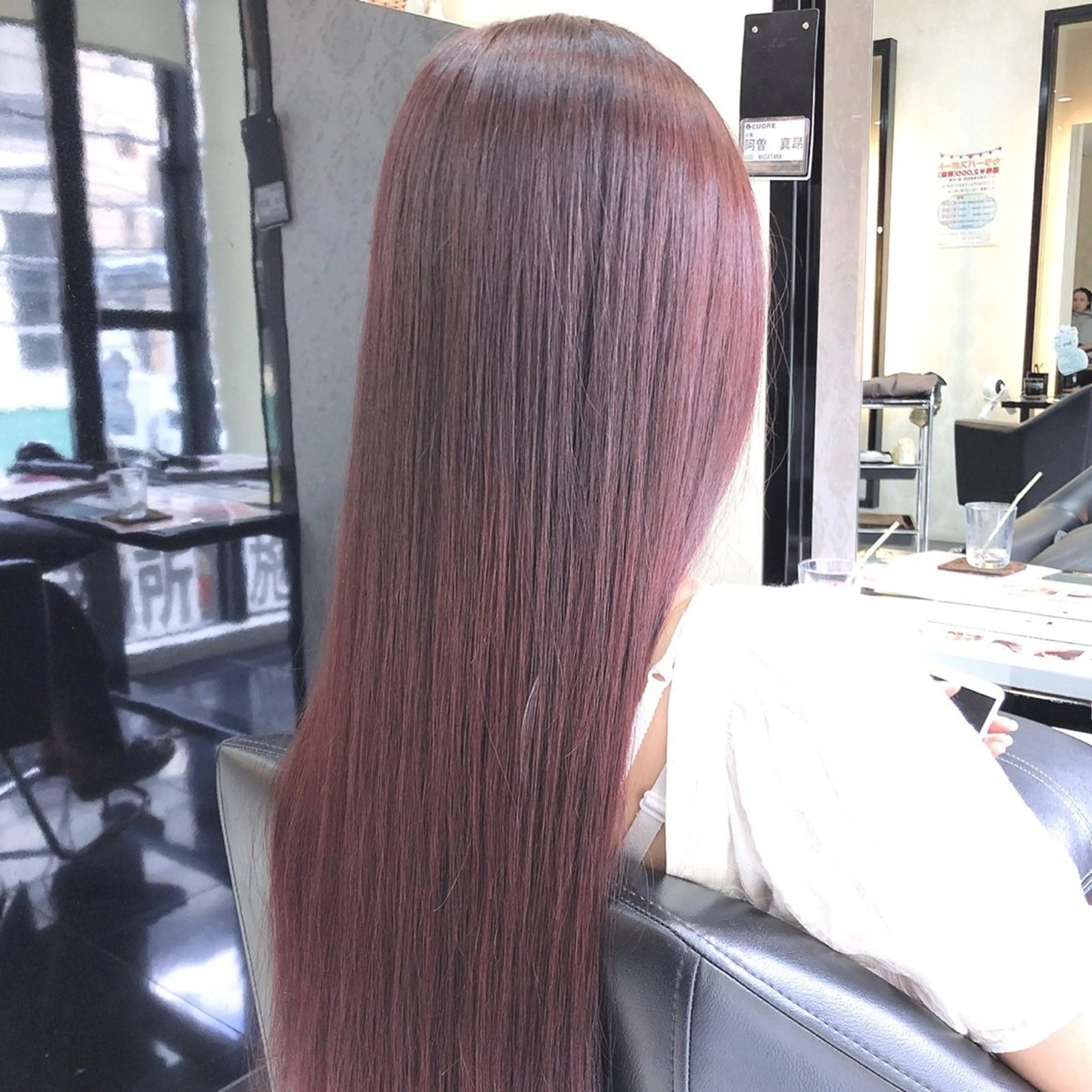 ロング パープルカラー ヘアカラー ミツイシ ユウワのヘアスタイル