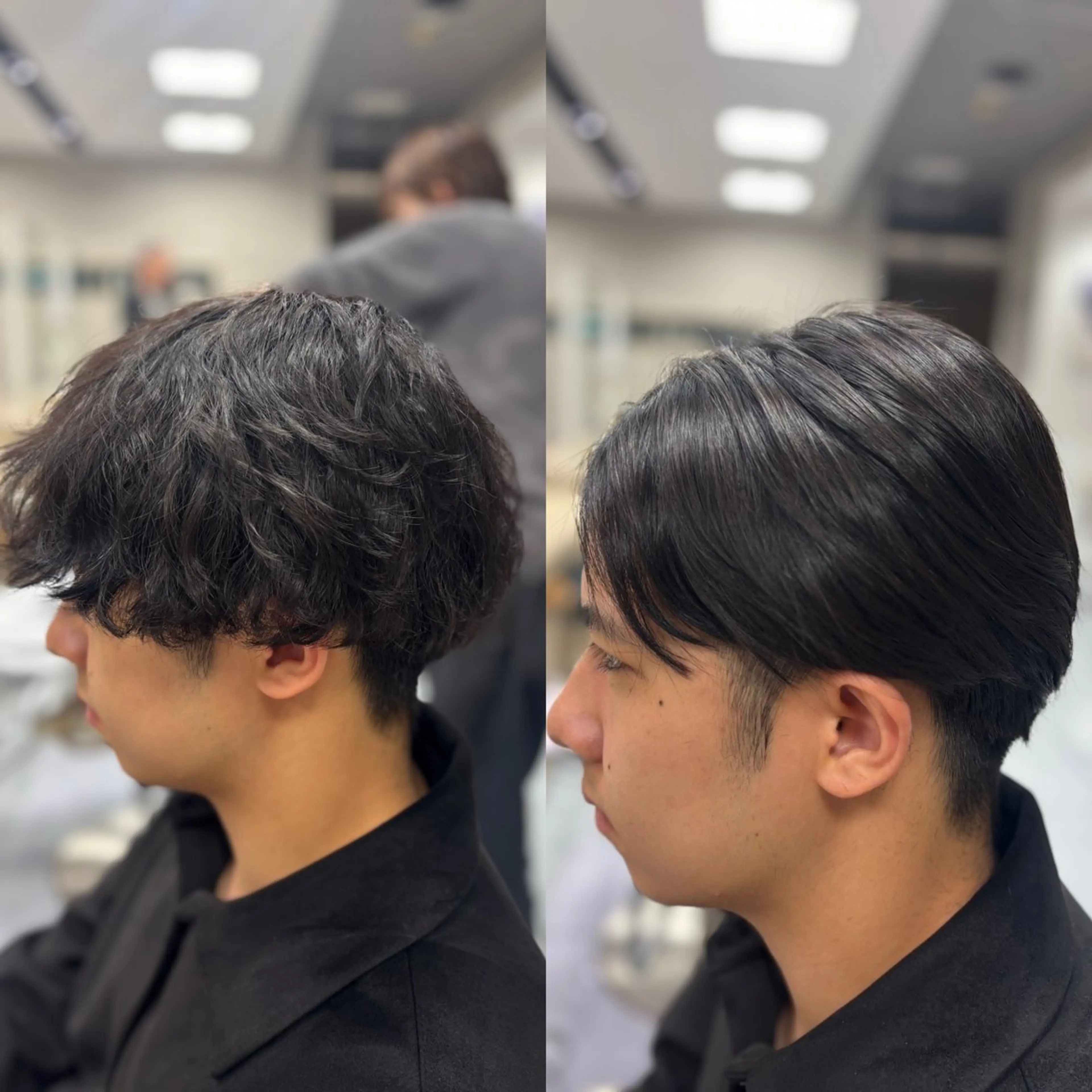 ショート パーマ メンズ カット 縮毛矯正 メンズ特化韓国風 パーマスタイル/りんのヘアスタイル