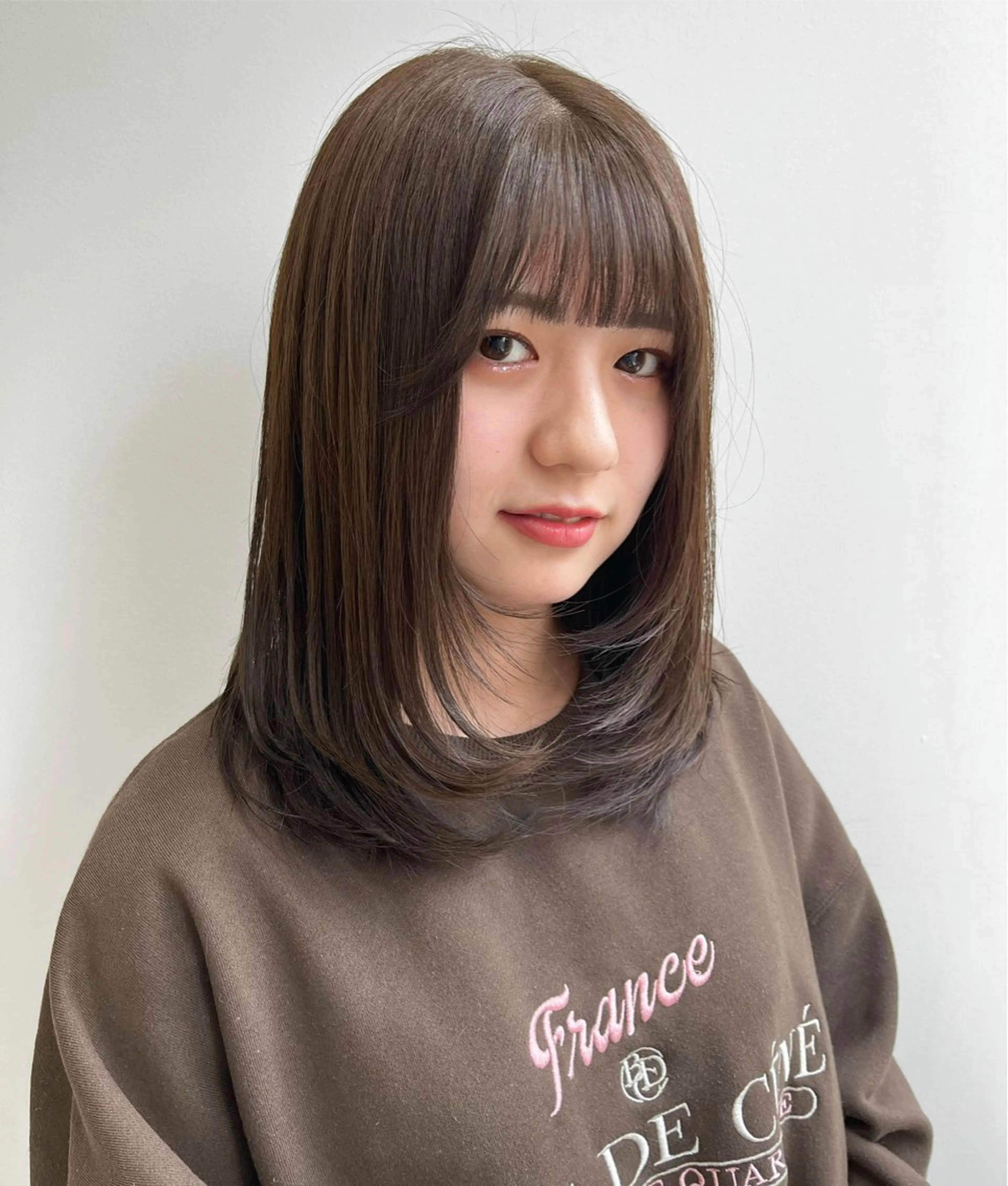 ミディアム カラー ヘアアレンジ カット トリートメント 暖色韓国ヘア🤍 保科侑花のヘアスタイル