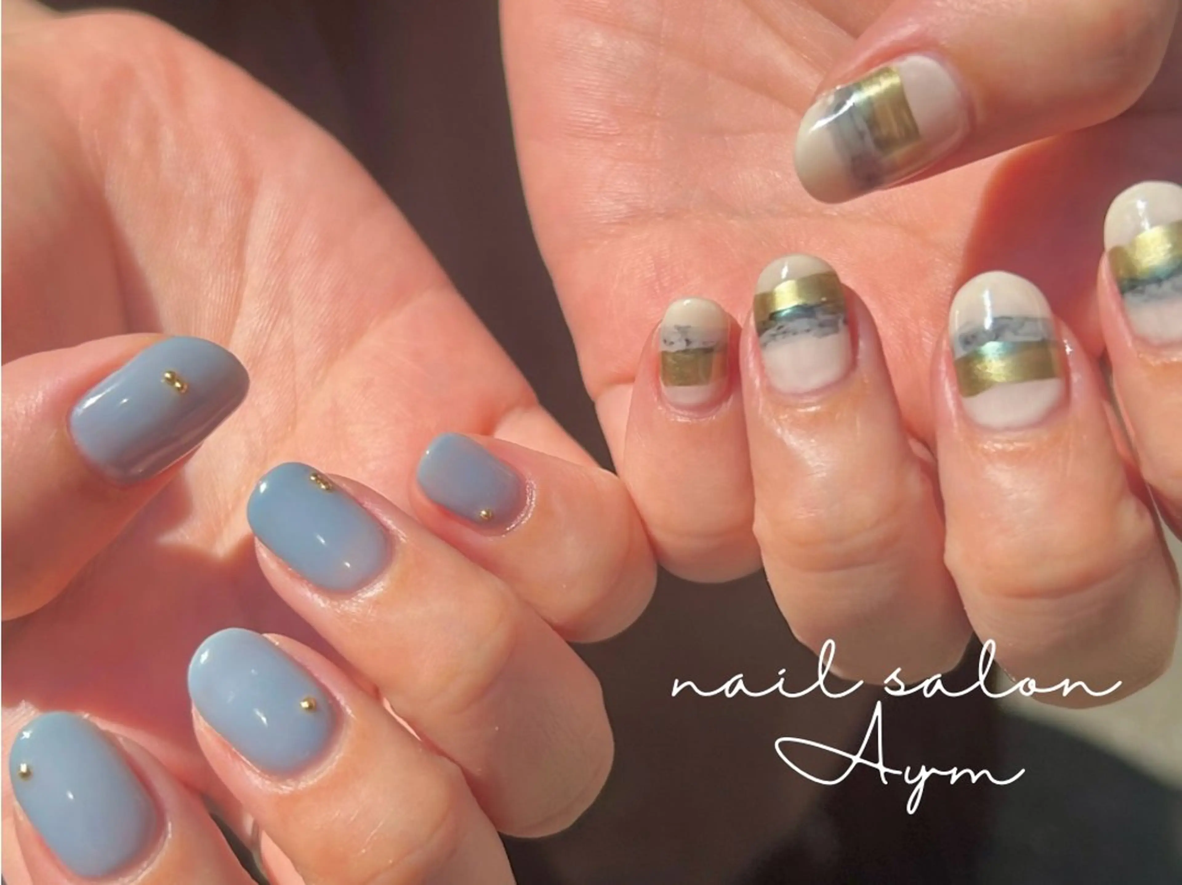 ネイル ニュアンスネイル ショートネイル ハンドネイル nail salon  Aym所属・nail salon Aymのネイルデザイン