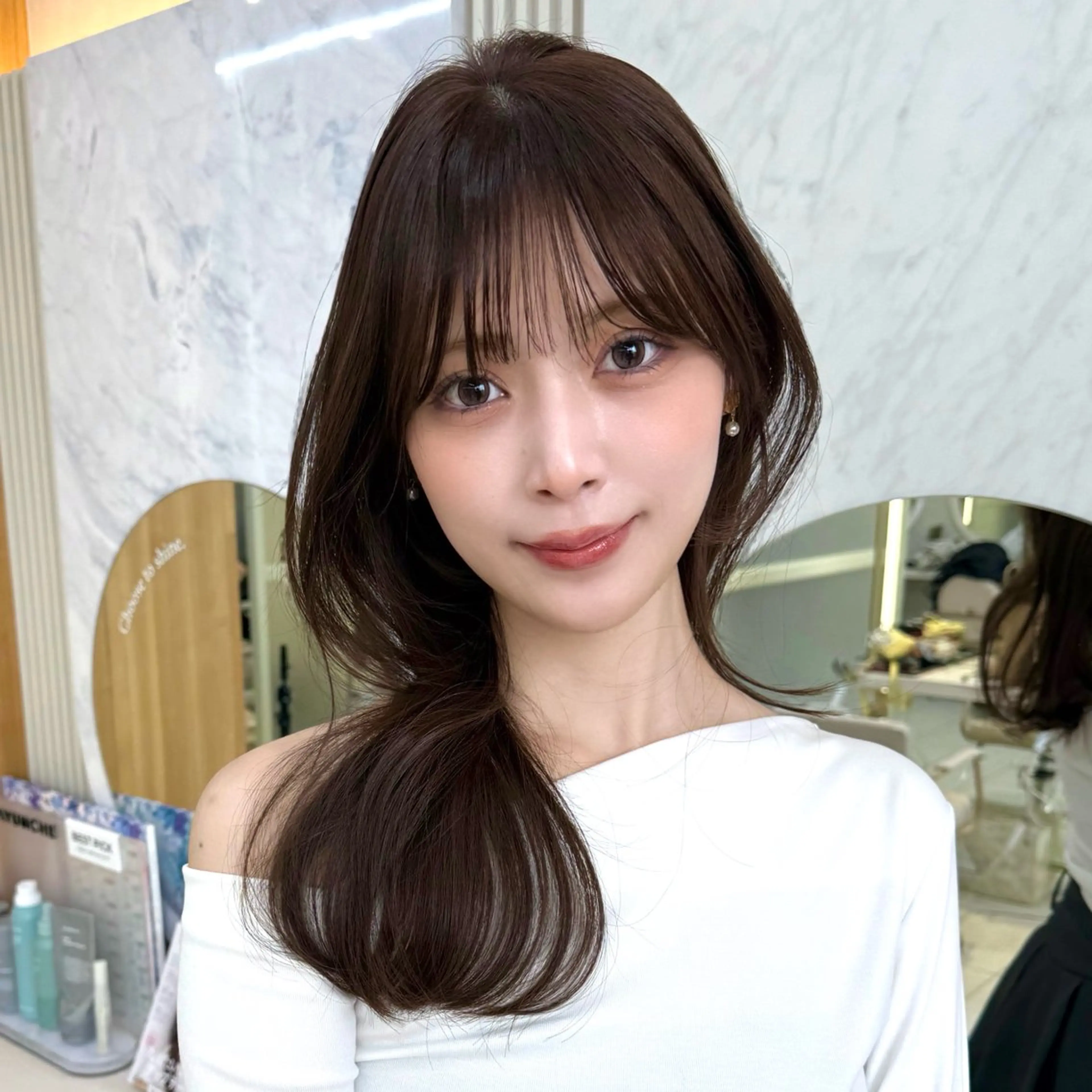 セミロング カラー カット ヘアカラー トリートメント 結べるレイヤー/ ミディアム/島田 佑のヘアスタイル