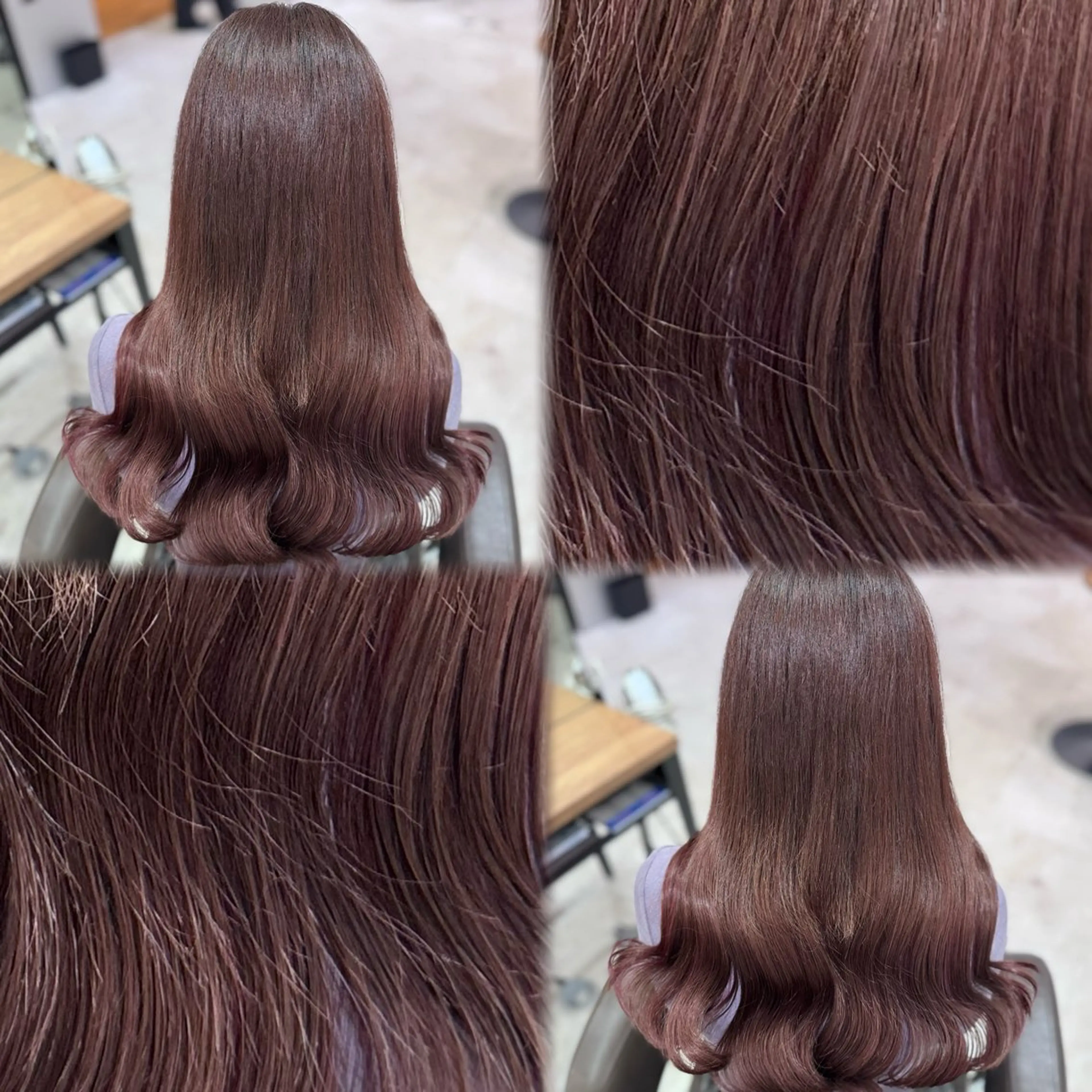 ロング ピンクブラウン ヘアカラー Lee 天王寺 Bianのヘアスタイル