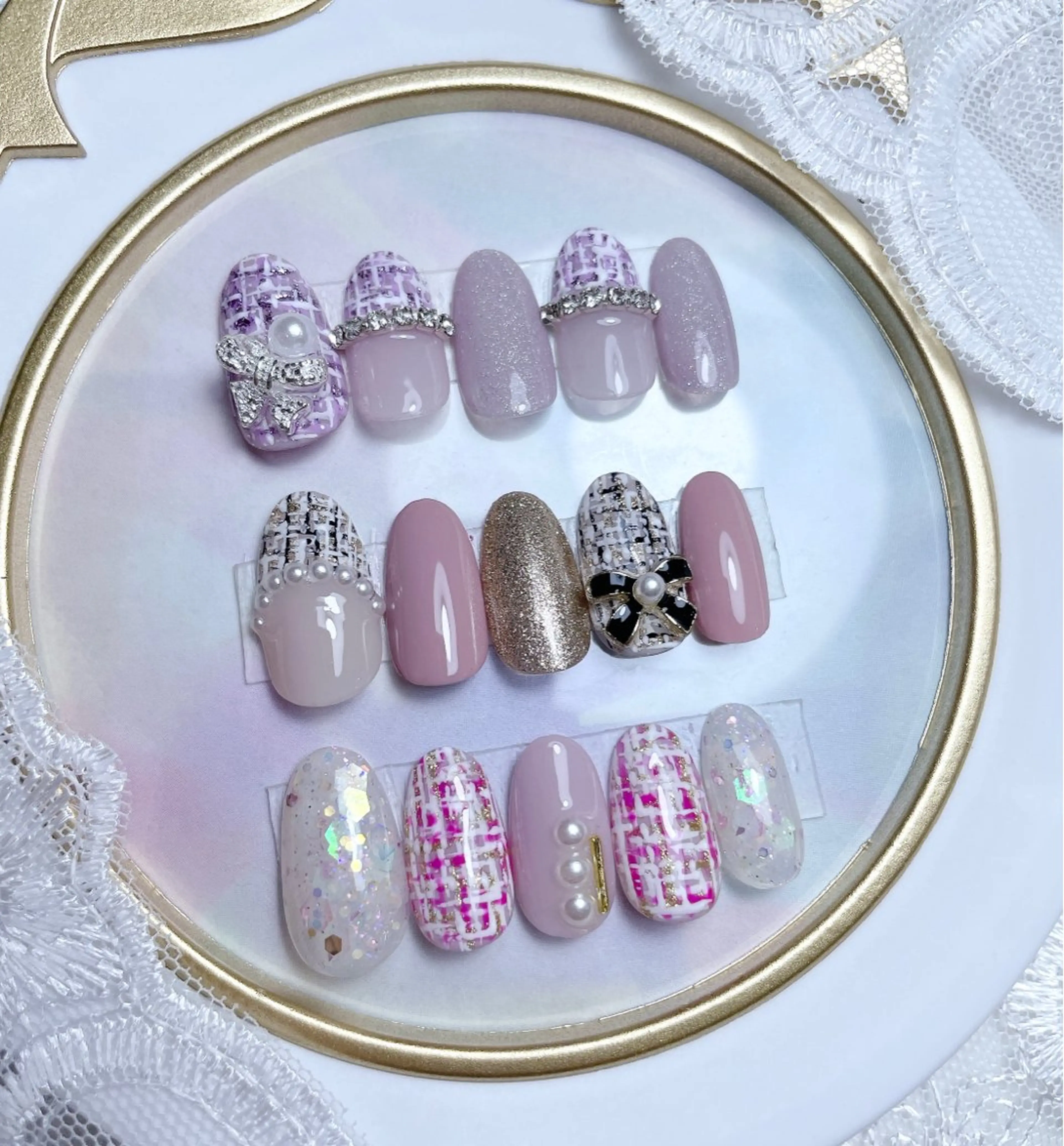 ネイル ツイードネイル FLARE NAIL フレアネイルのネイルデザイン
