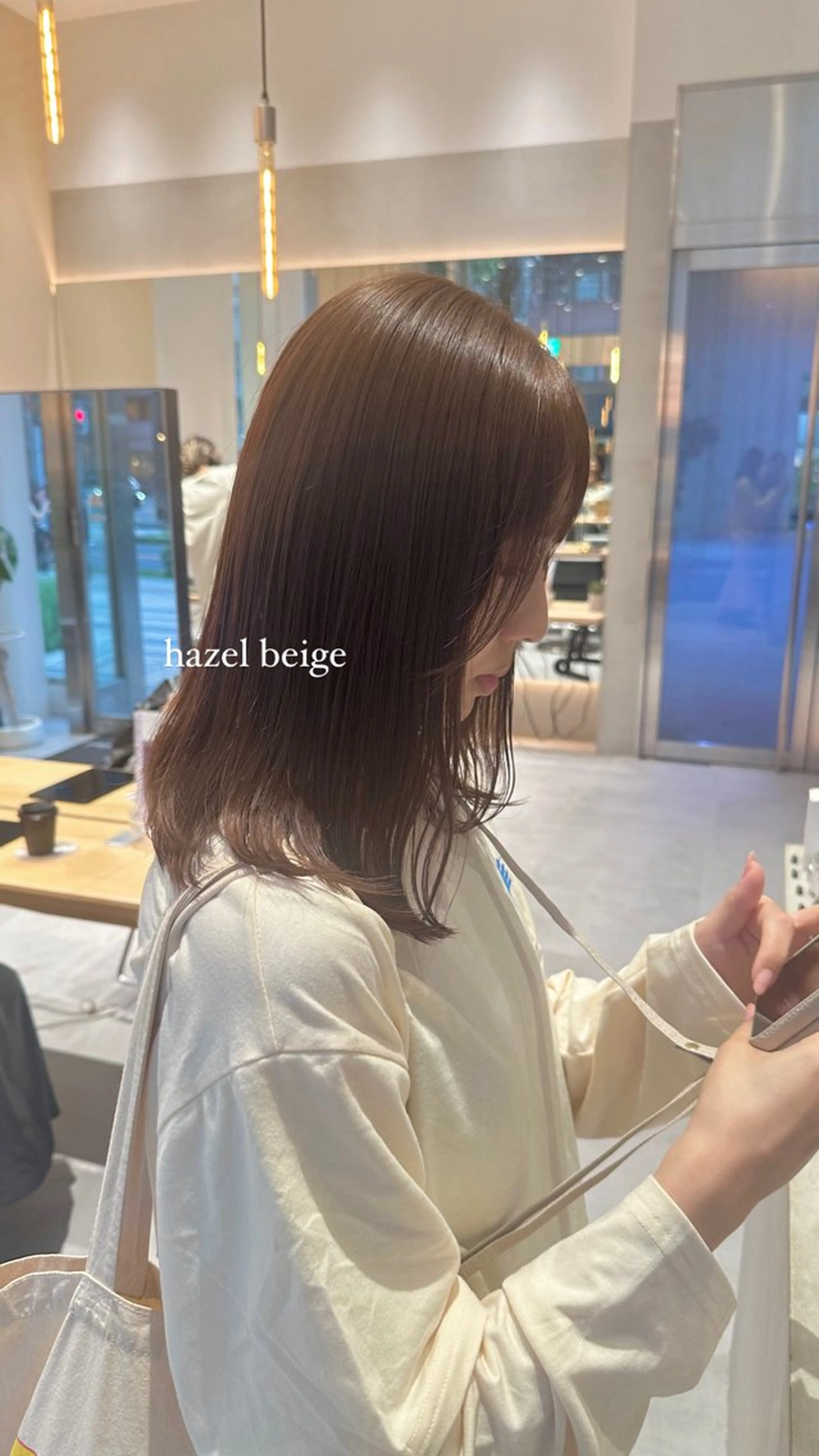 ミディアム カラー カット ヘアカラー トリートメント ヘッドスパ ヘアセット 透ける艶カラー💎 ミオのヘアスタイル