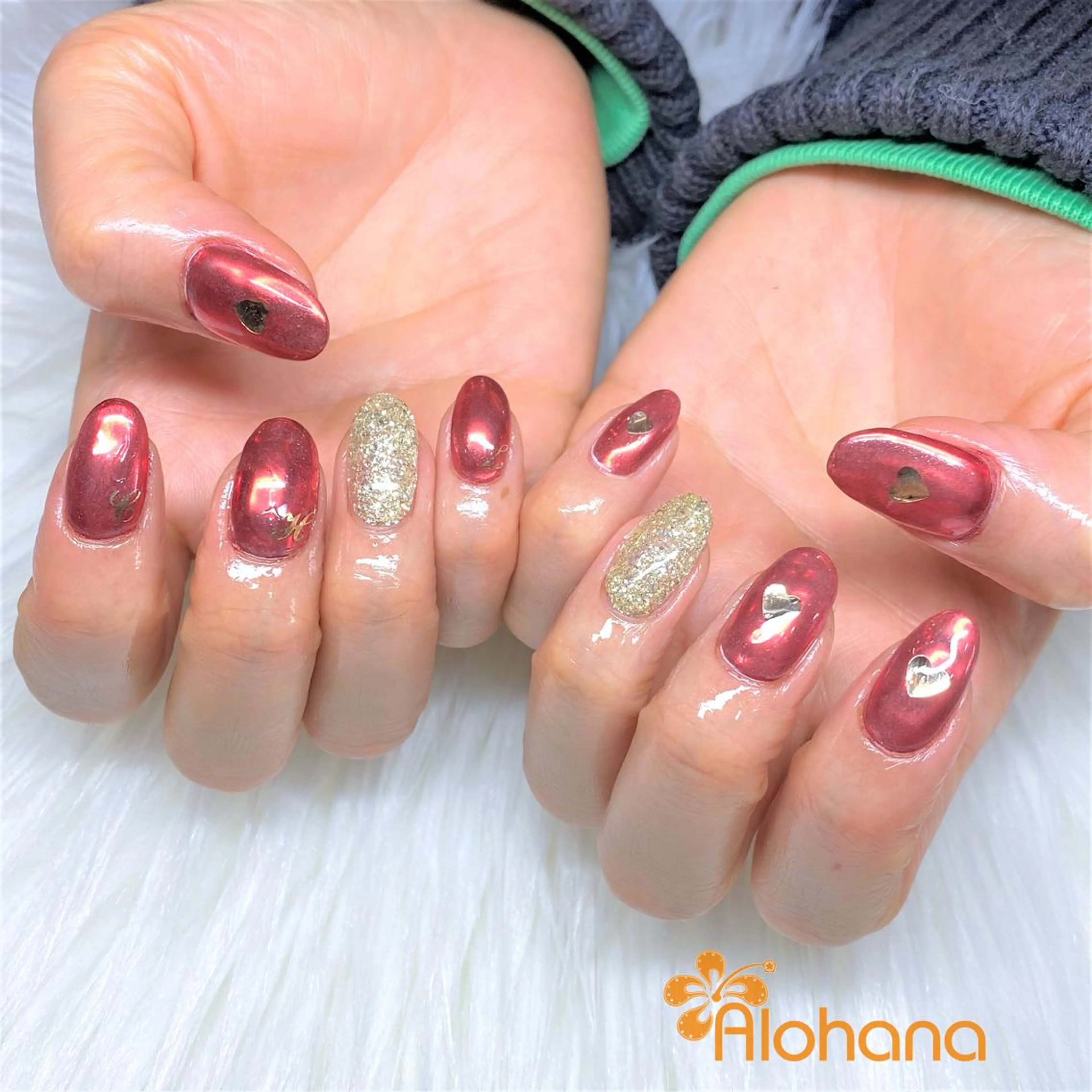 ネイル ミラーネイル ハンドネイル Alohana所属・Alohana Minaのネイルデザイン