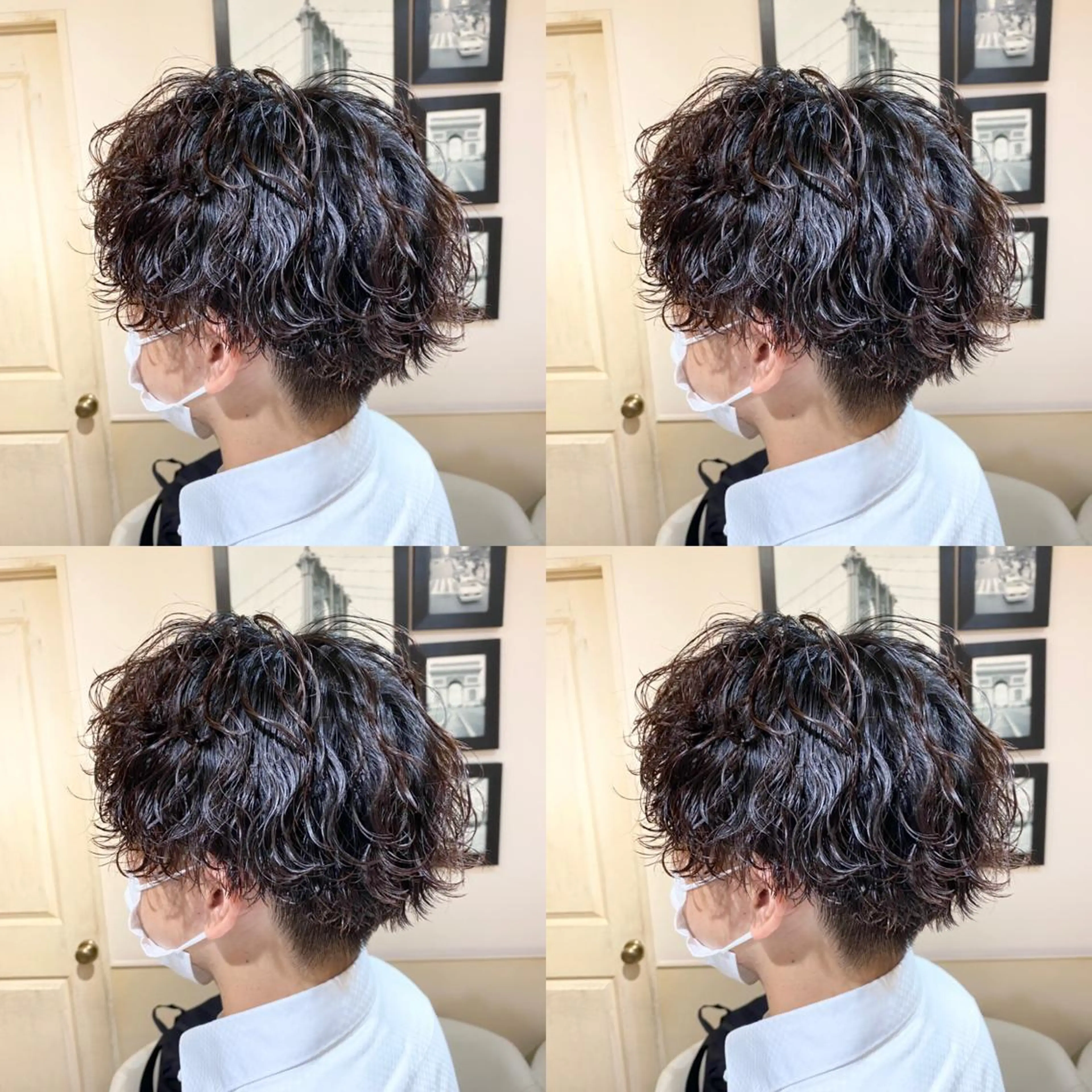 ショート パーマ メンズ メンズブリーチ メンズハイライト メンズハイトーン マッシュ メンズパーマ カット ヘアカラー トリートメント 当日予約可能です！ 宜しくお願いします！のヘアスタイル