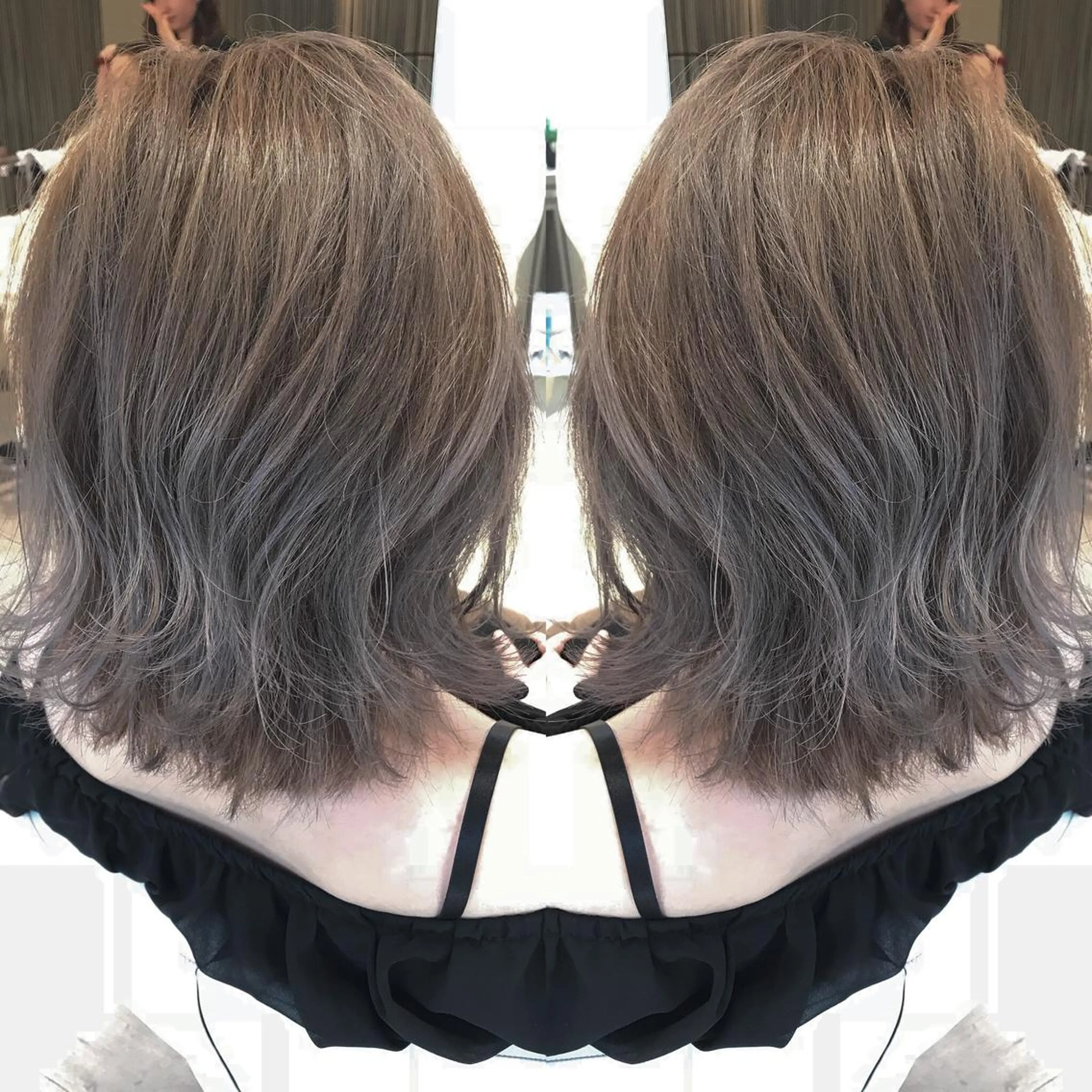 ミディアム カラー イルミナカラー シルバー ヘアカラー トリートメント chiyo yasuのヘアスタイル