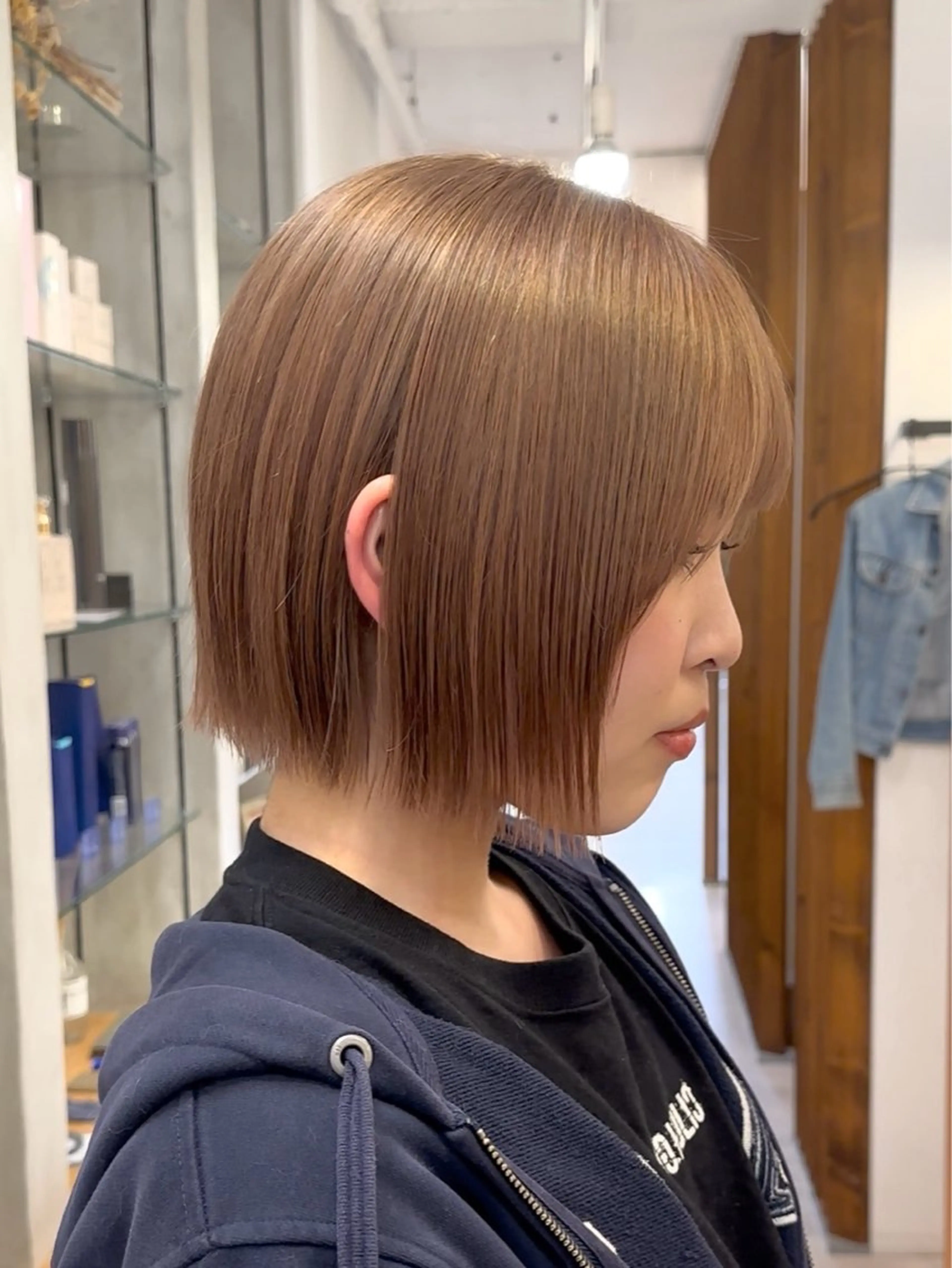 ショート ボブ カット ヘアカラー リンダ所属・ベージュ/ボブ /縮毛矯正/スズキのヘアスタイル