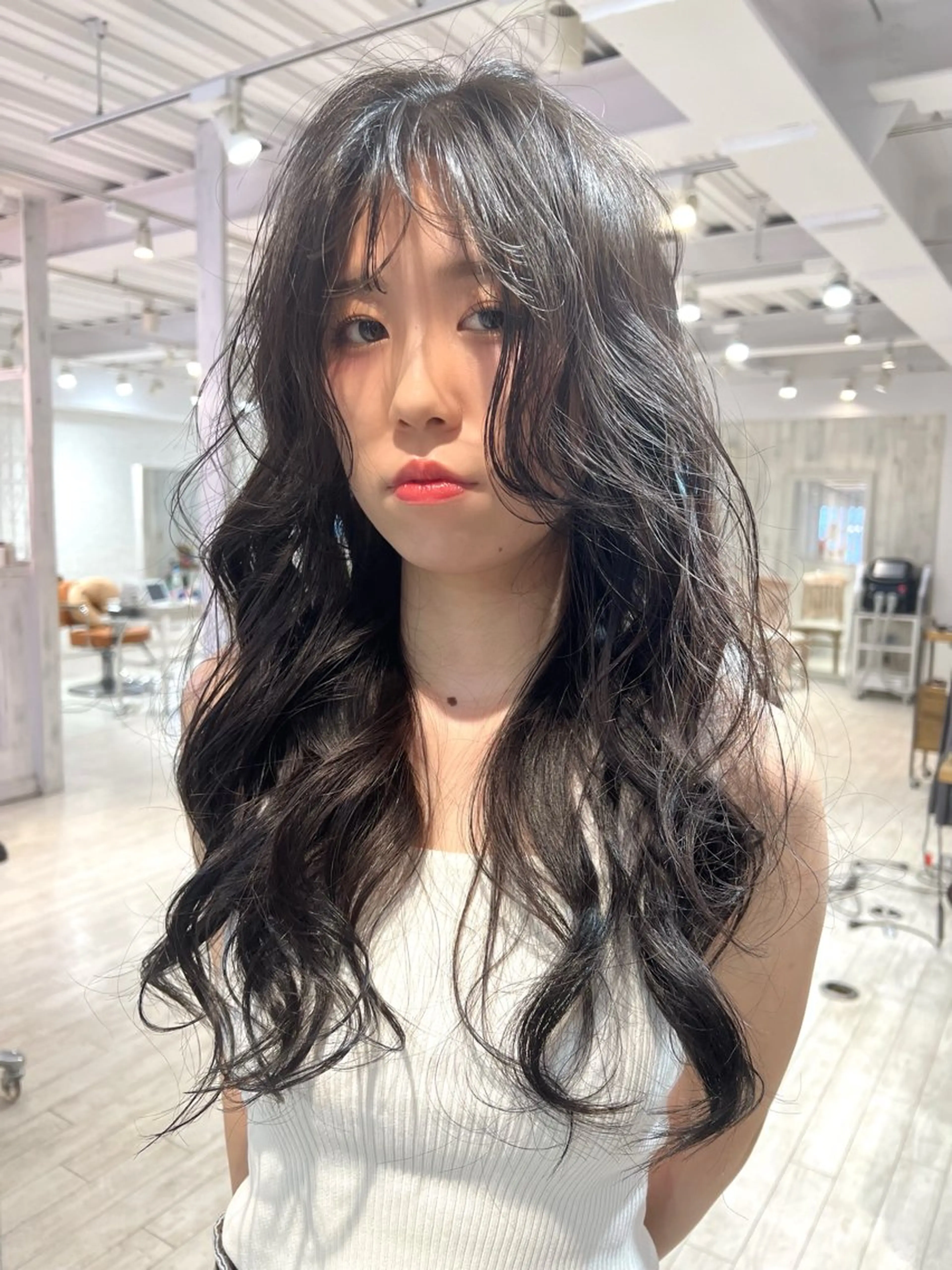 ロング レイヤーカット 韓国ヘア 🎀華澄のヘアスタイル