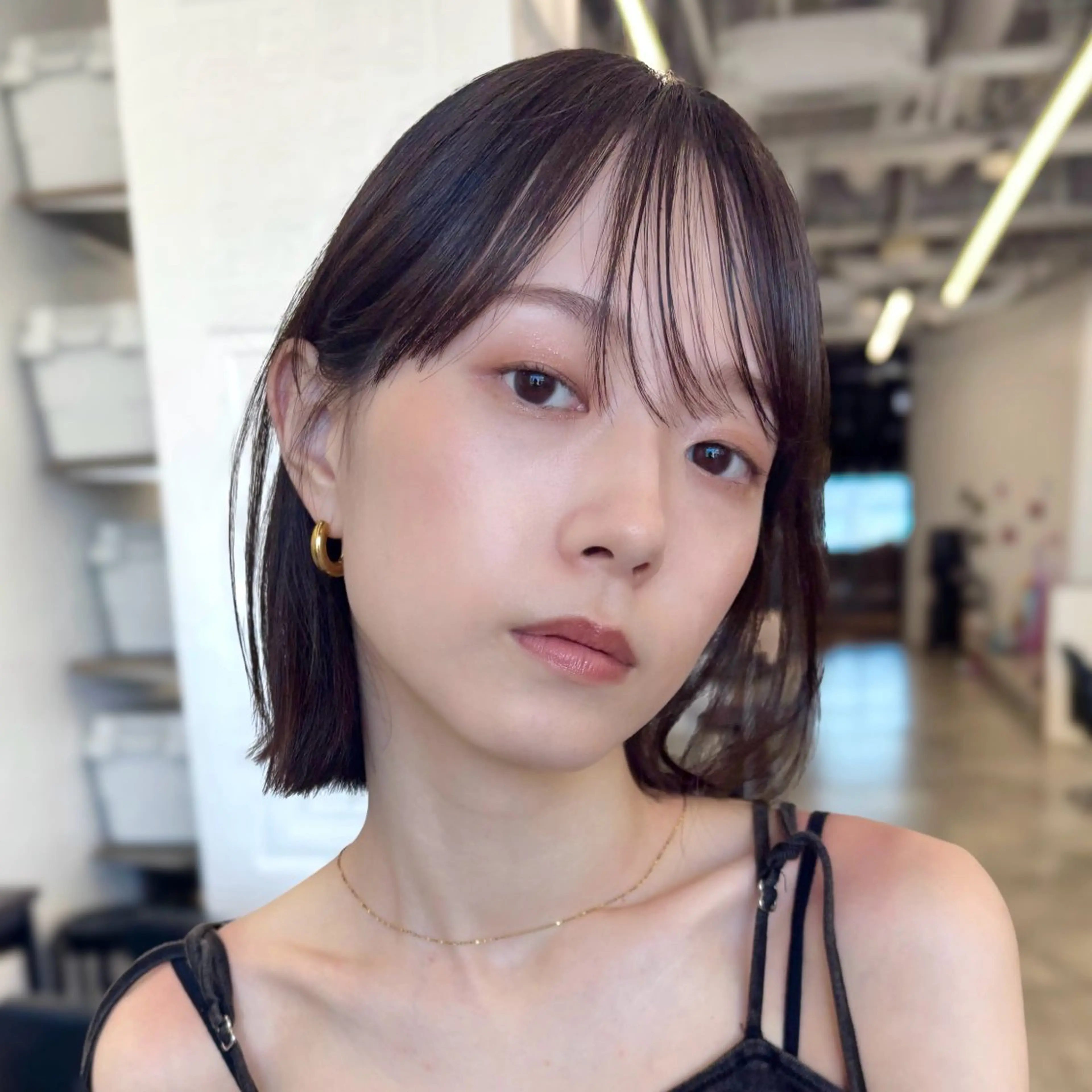 ショート カラー 透明感カラー ラベンダーカラー ボブ シースルーバング カット ヘアカラー トリートメント 顔まわり/レイヤー/ 透明感/まいな🥨のヘアスタイル