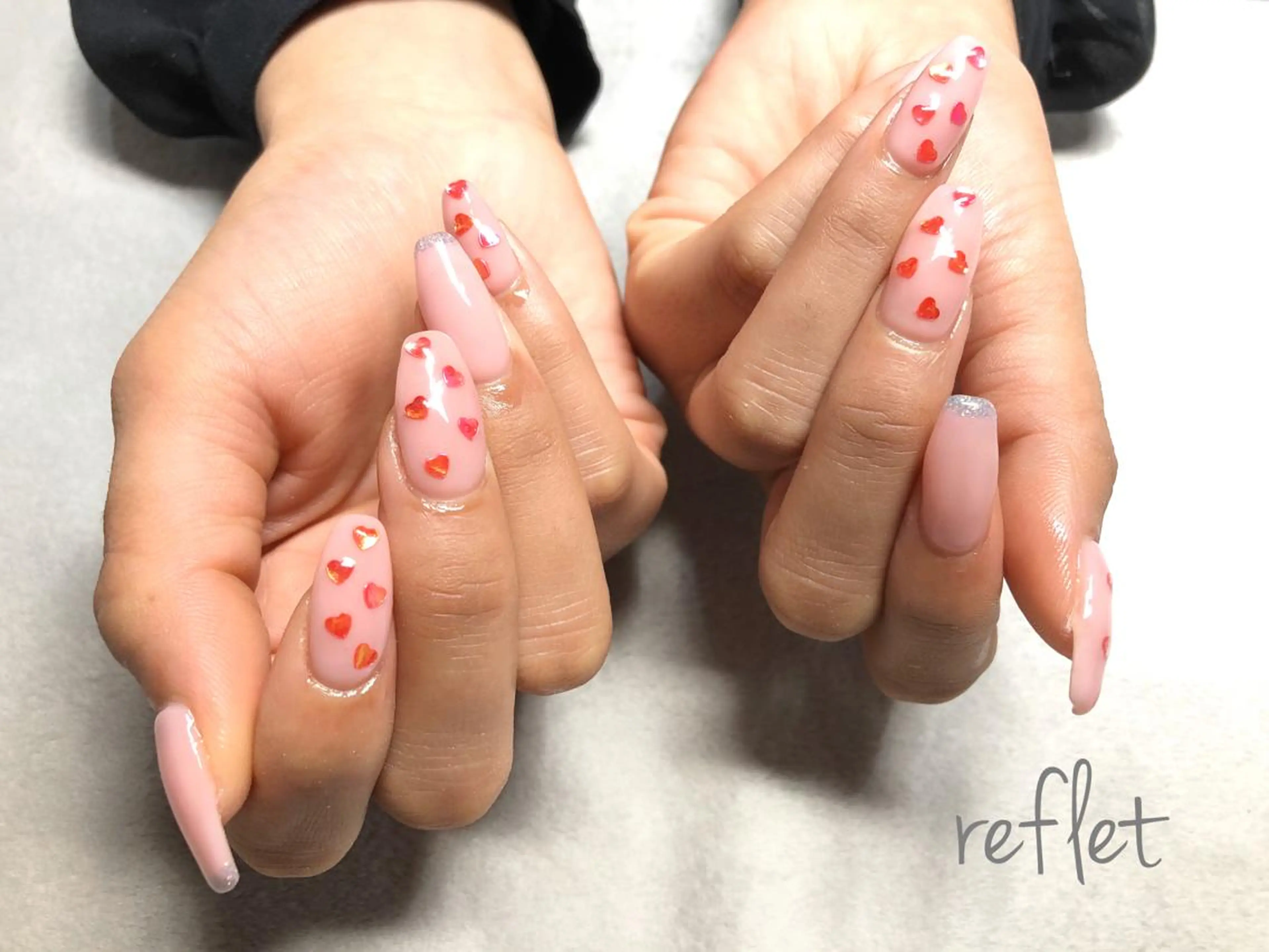 ネイル アートネイル ラメ(グリッター) ワンカラーネイル ハンドネイル reflet nailのネイルデザイン