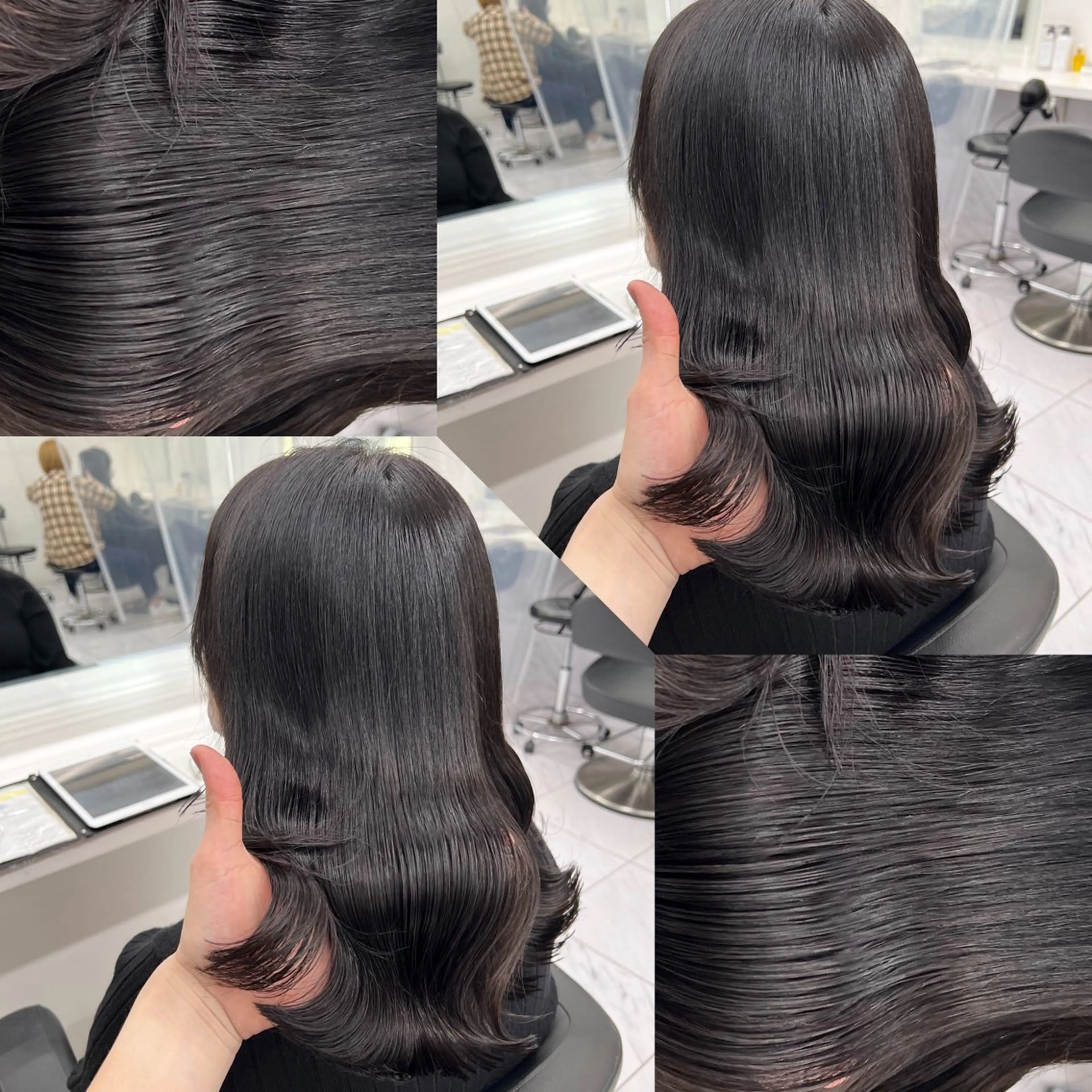 セミロング カラー ヘアカラー トリートメント ヘッドスパ ヘアセット 韓国風ベージュ🤎 赤みなし🌿横浜🤎のヘアスタイル