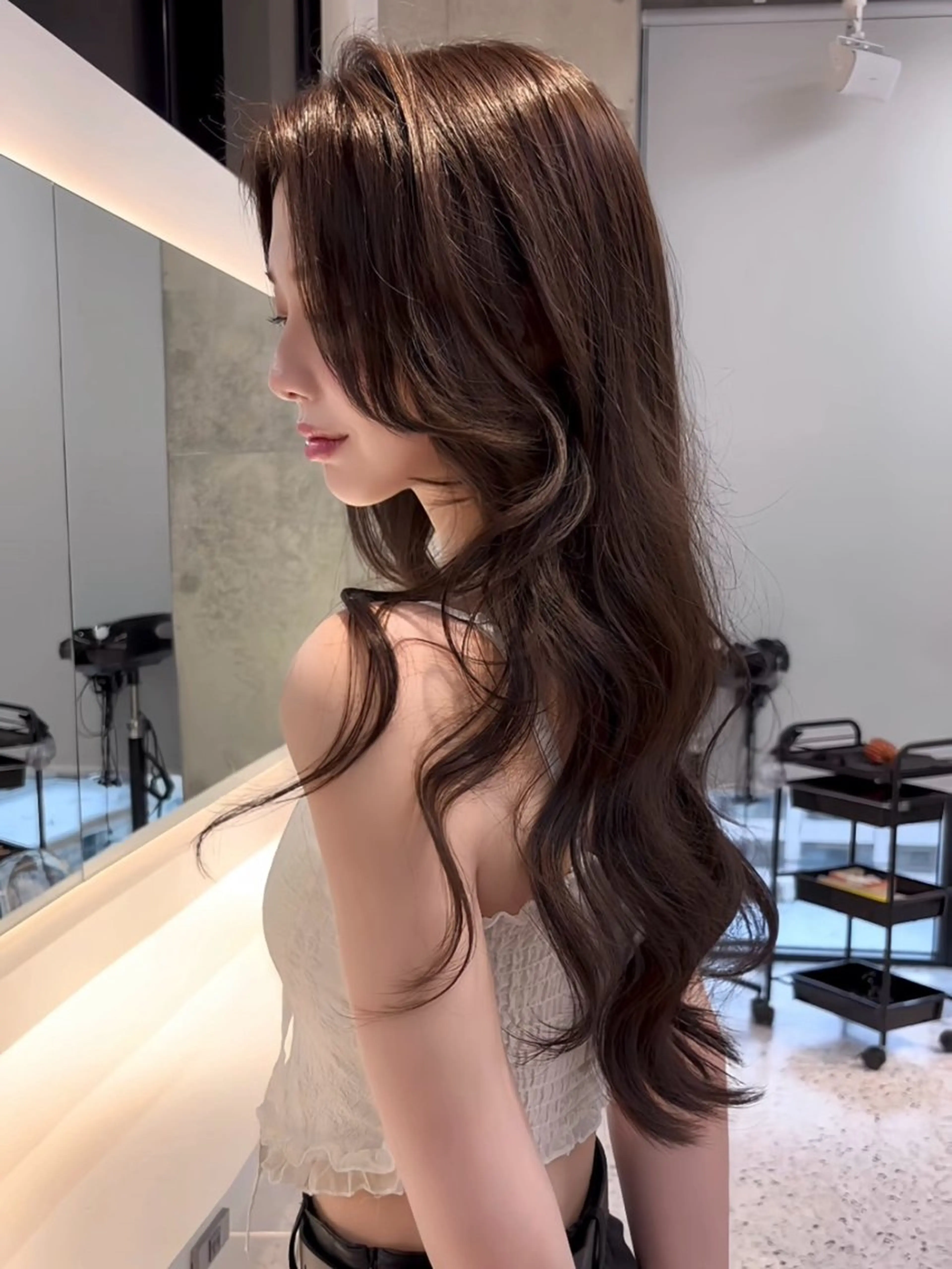 ロング カラー 髪質改善 レイヤーカット 縮毛矯正 【美髪矯正) 吉村　清志のヘアスタイル