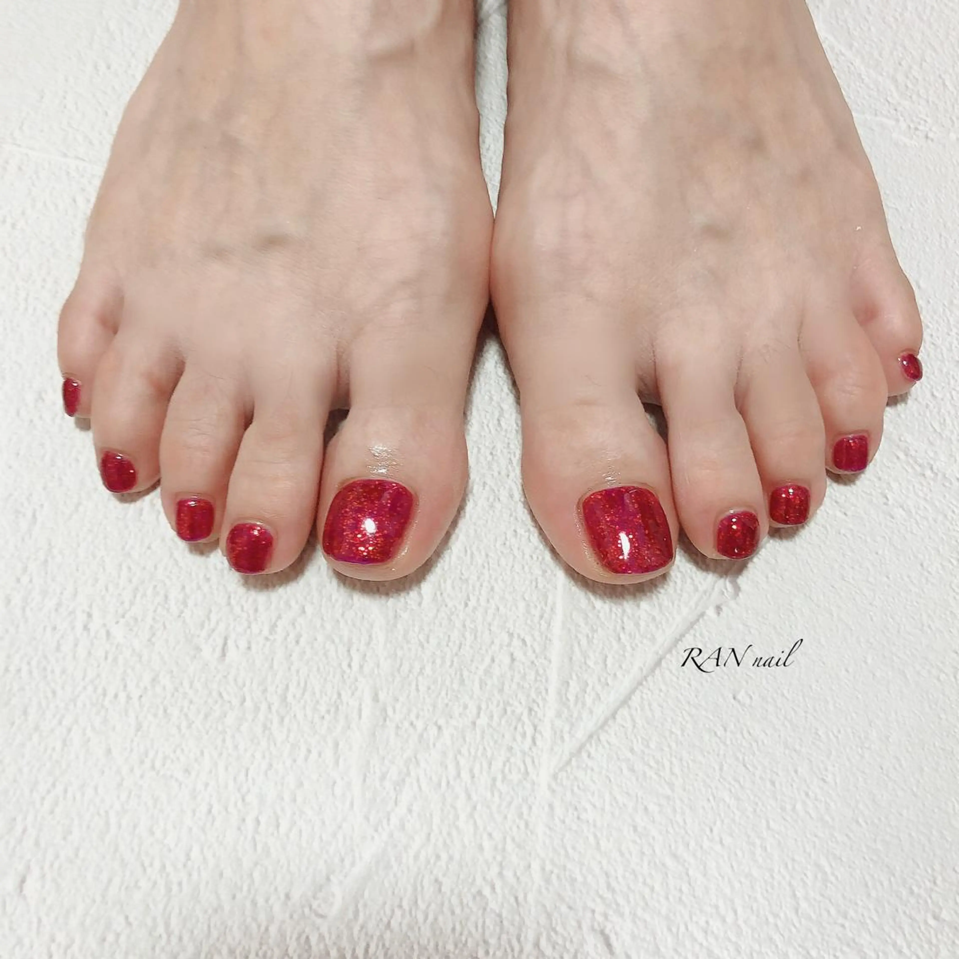 ネイル フットネイル フレンチネイル キラキラネイル ラメ(グリッター) オフィスネイル RAN nail 〜ランネイル〜所属・RAN nailのネイルデザイン