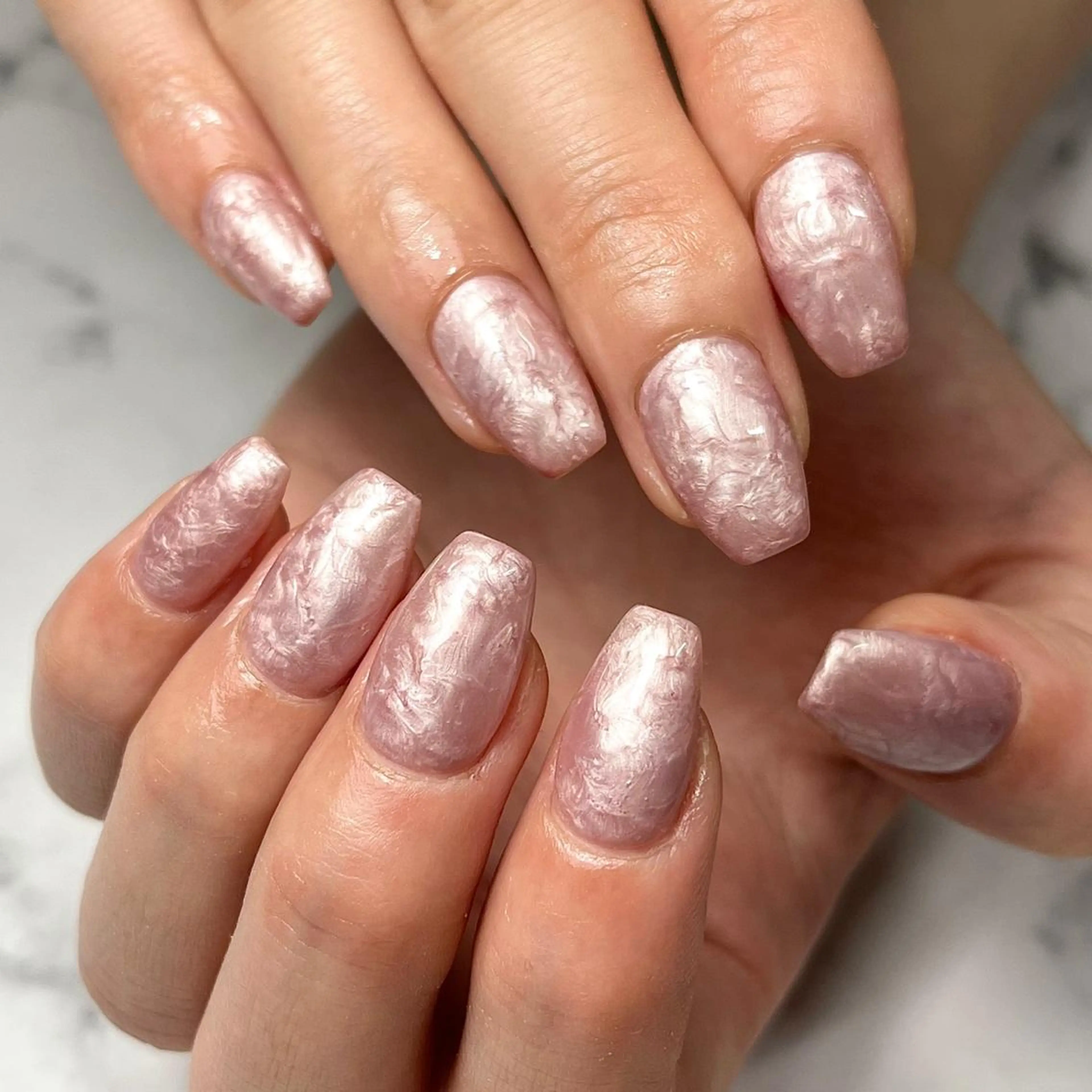 ネイル ジェルネイル ワンカラーネイル パラジェル ピンク スクエアネイル ハンドネイル NAIL NOWのネイルデザイン