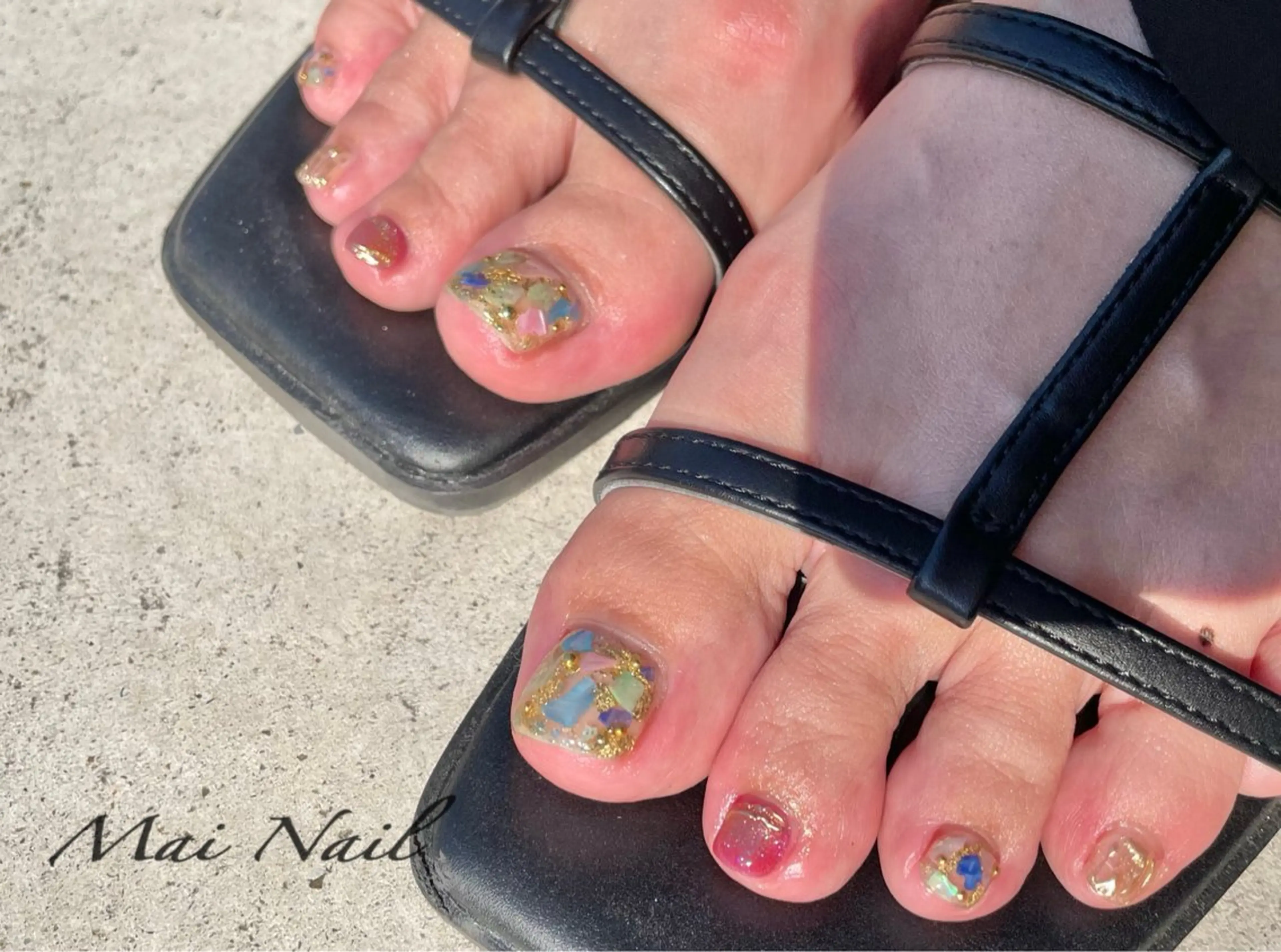ネイル マグネットネイル ミラーネイル フットネイル Mai Nail 本田舞のネイルデザイン