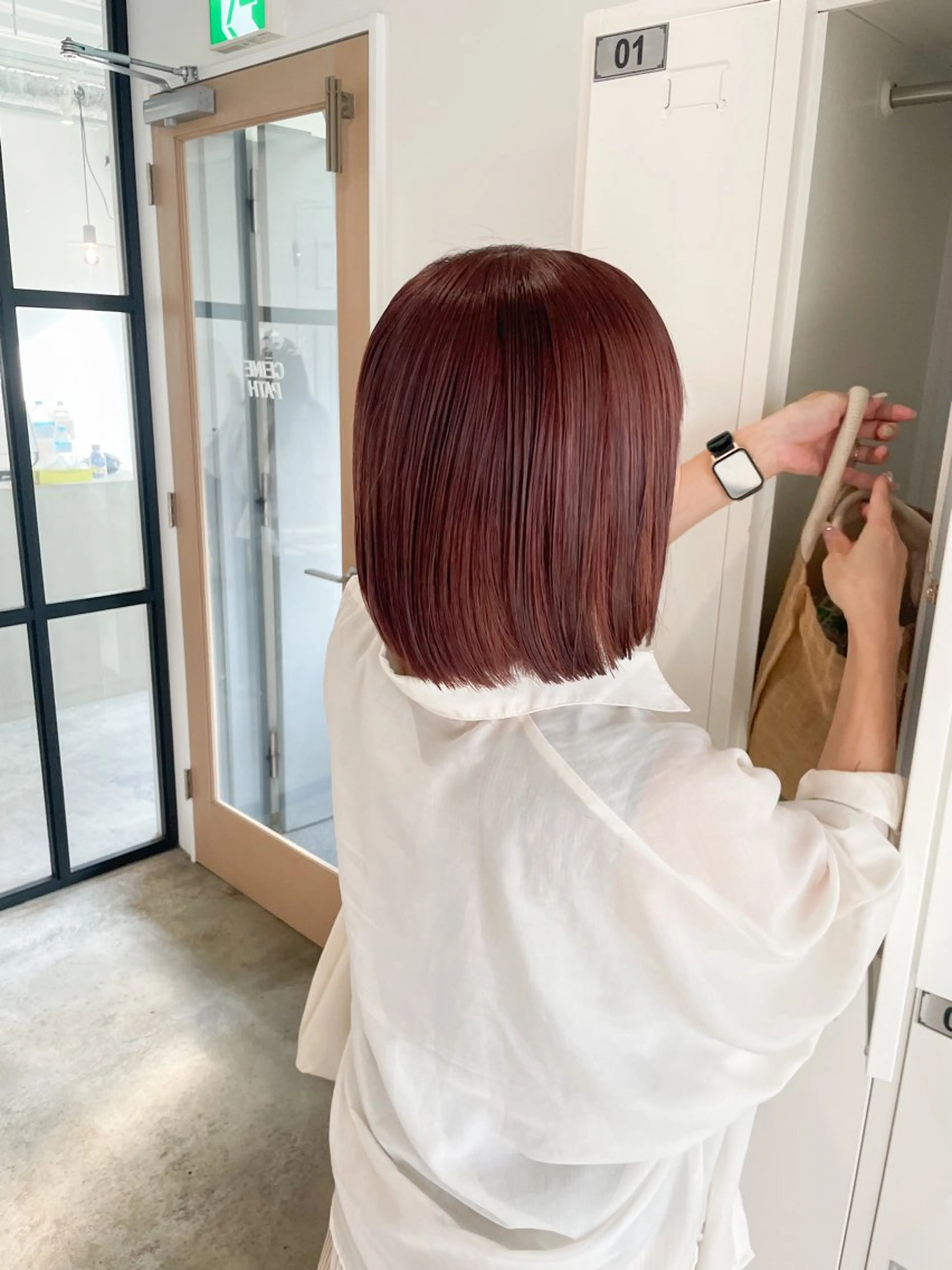 ミディアム カラー ベージュカラー ピンクカラー ピンクベージュ ボブ カット ヘアカラー Takuma Suzuki中目黒のヘアスタイル