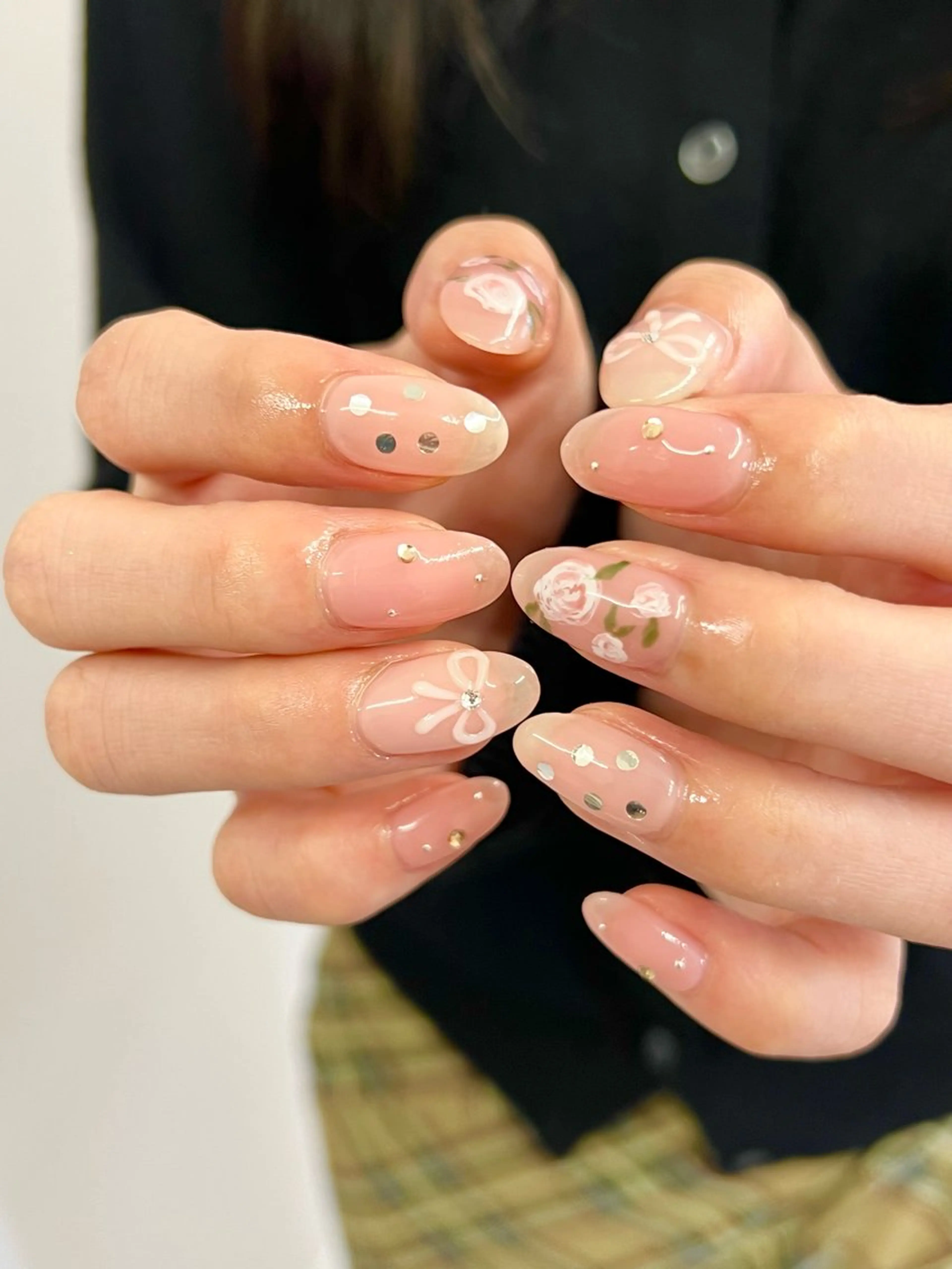 ネイル ドット ジェルネイル マグネットネイル ニュアンスネイル パラジェル ハンドネイル ハンドケア Bana_ Nailのネイルデザイン