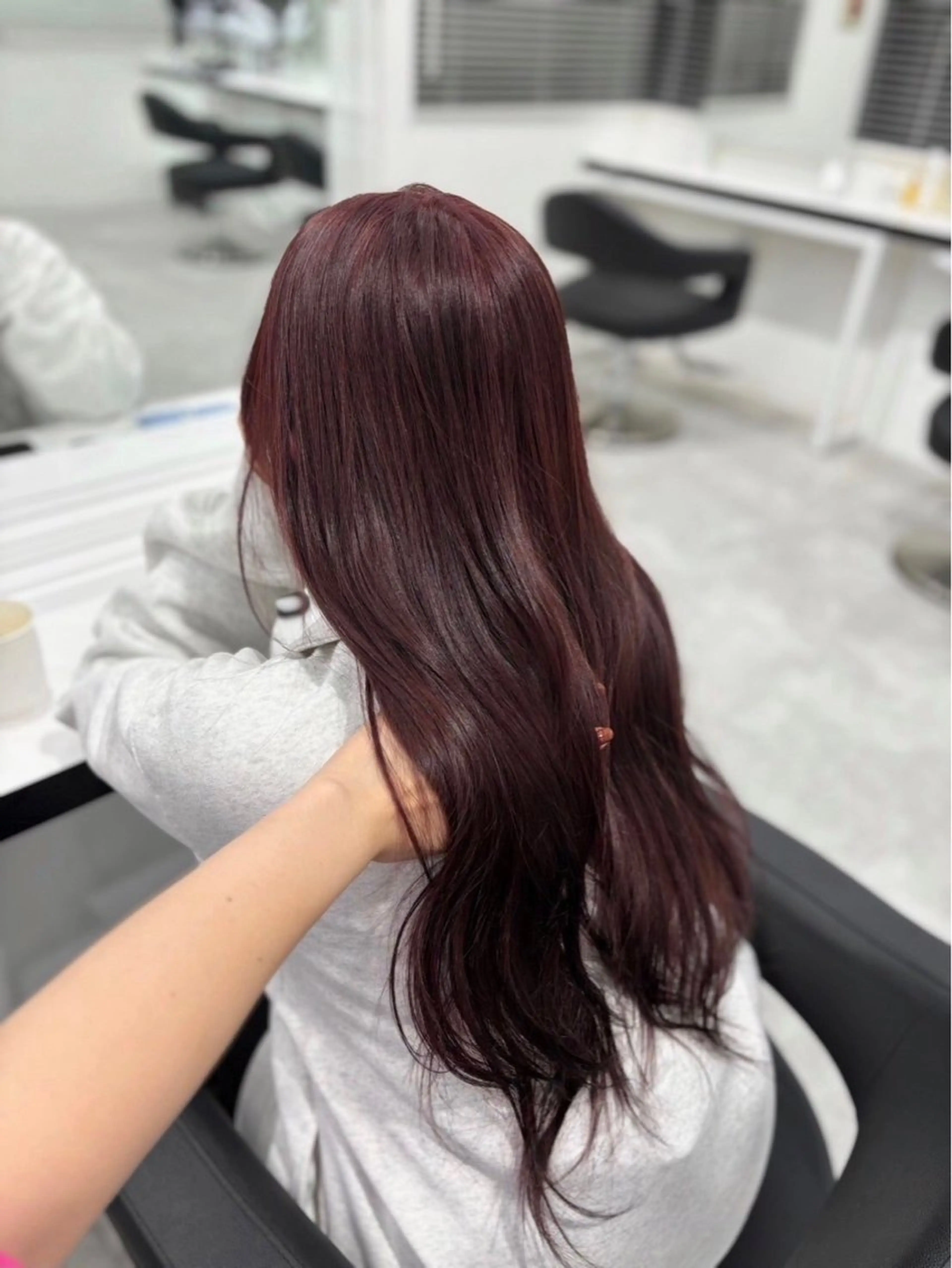 ロング カラー ヘアカラー ブリーチなし🍒中韓 /縮毛 つや髪🍒のヘアスタイル