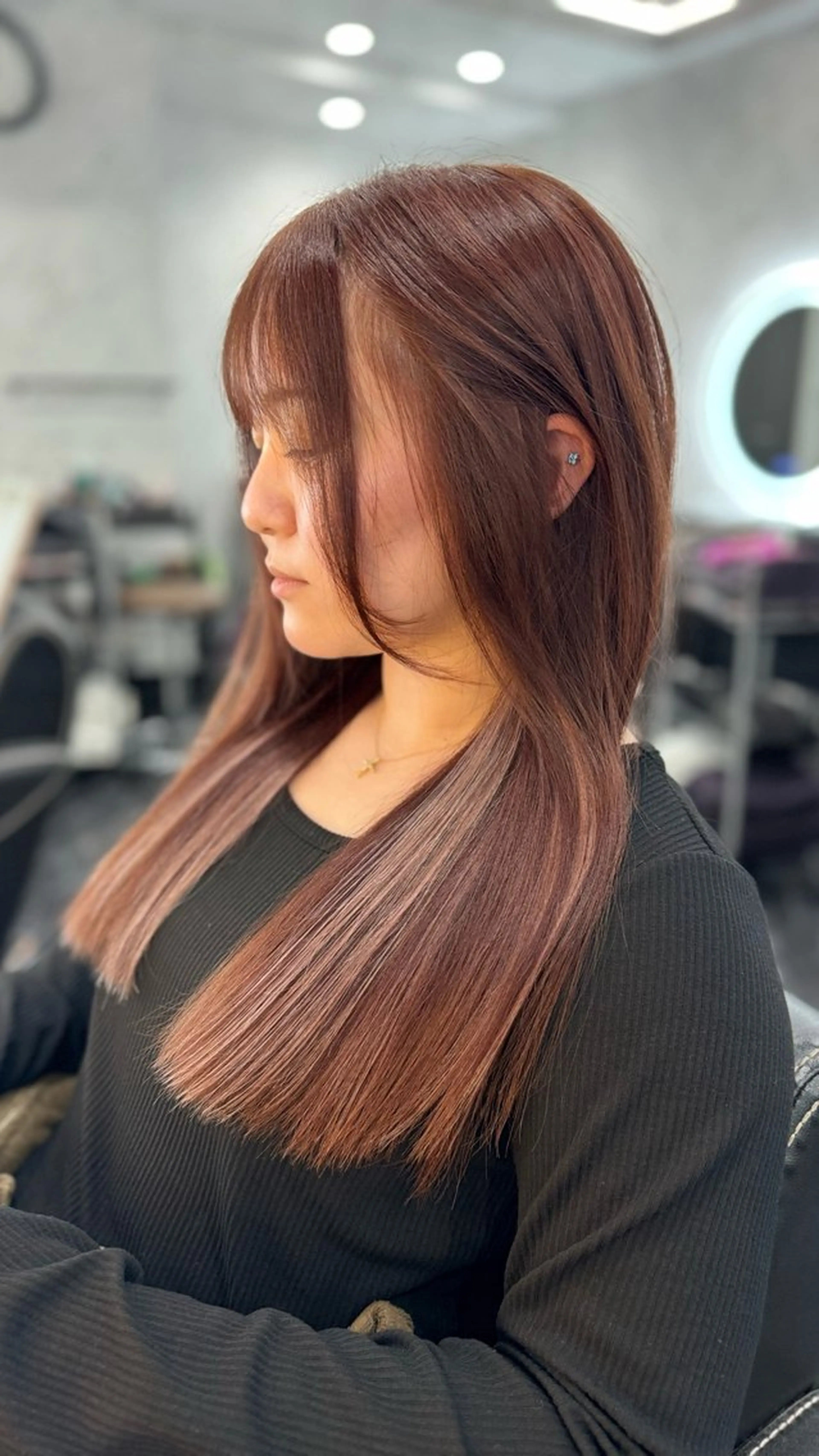 ロング ヘアカラー エクステ 末永 もものヘアスタイル