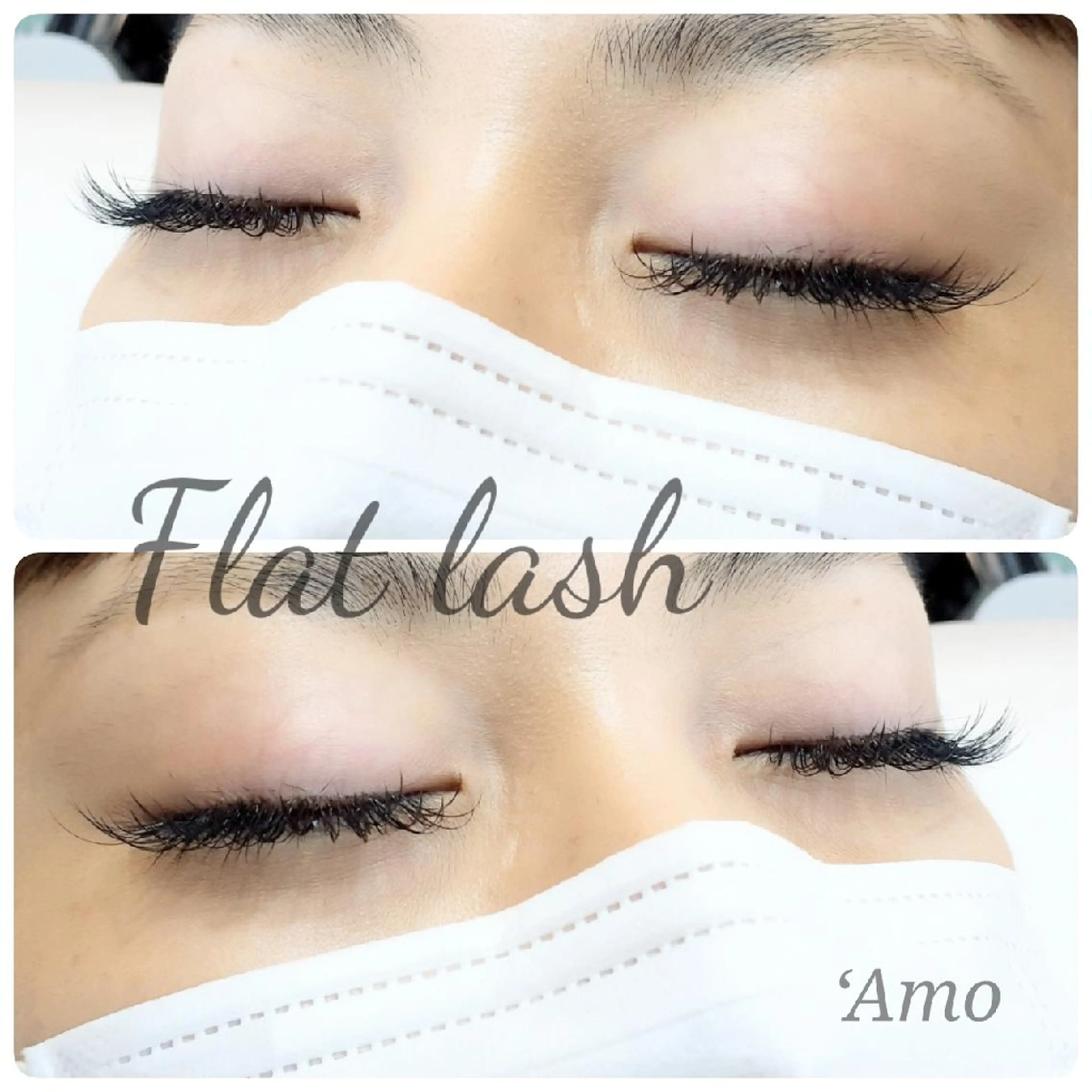 マツエク・マツパ 付け放題 Cカール フラットラッシュ セクシー ‘Amo アモのマツエク・マツパデザイン