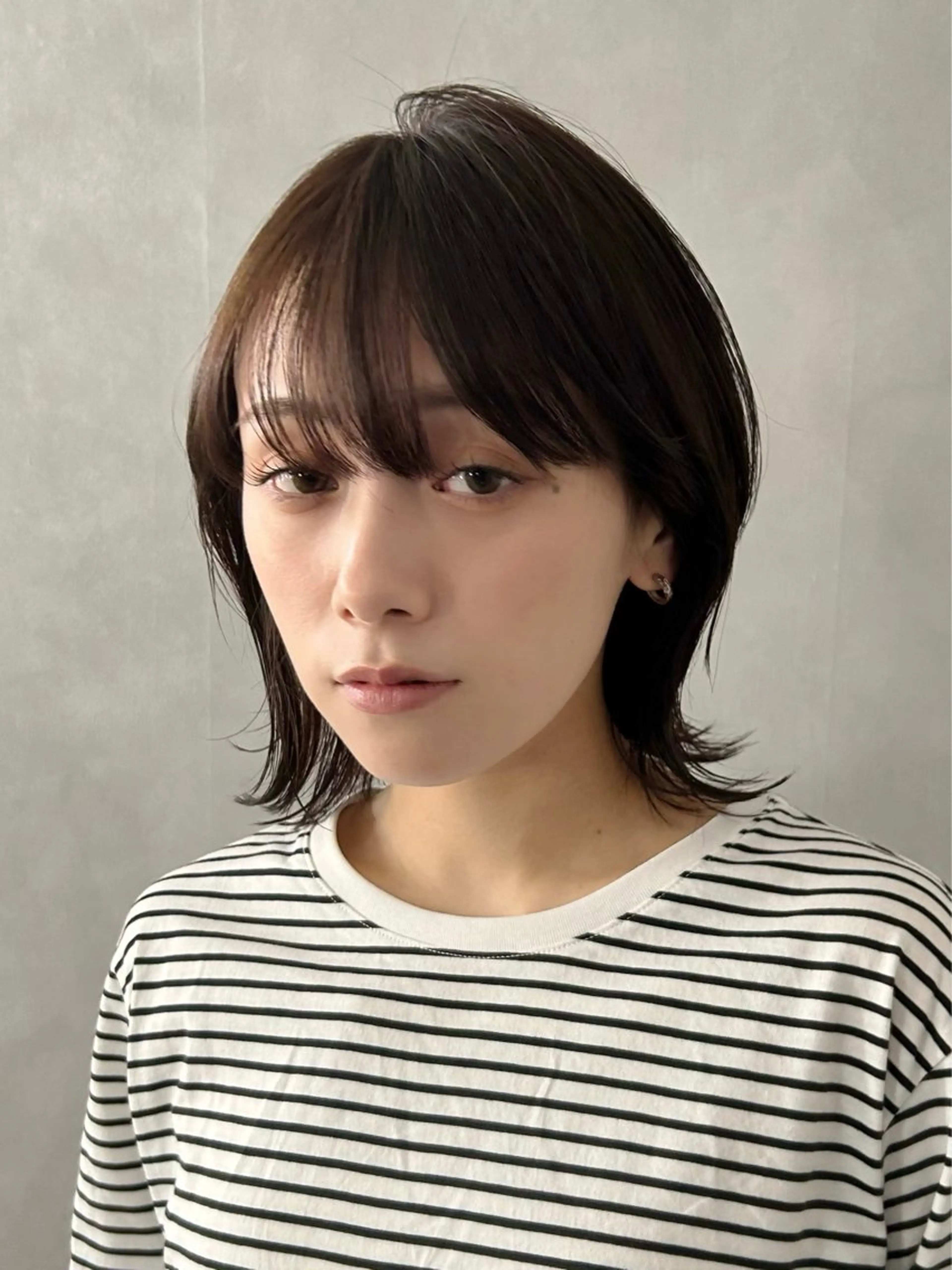 ミディアム ボブ くびれヘア カット 縮毛矯正 結べるくびれボブ/透 明感カラーtaigaのヘアスタイル