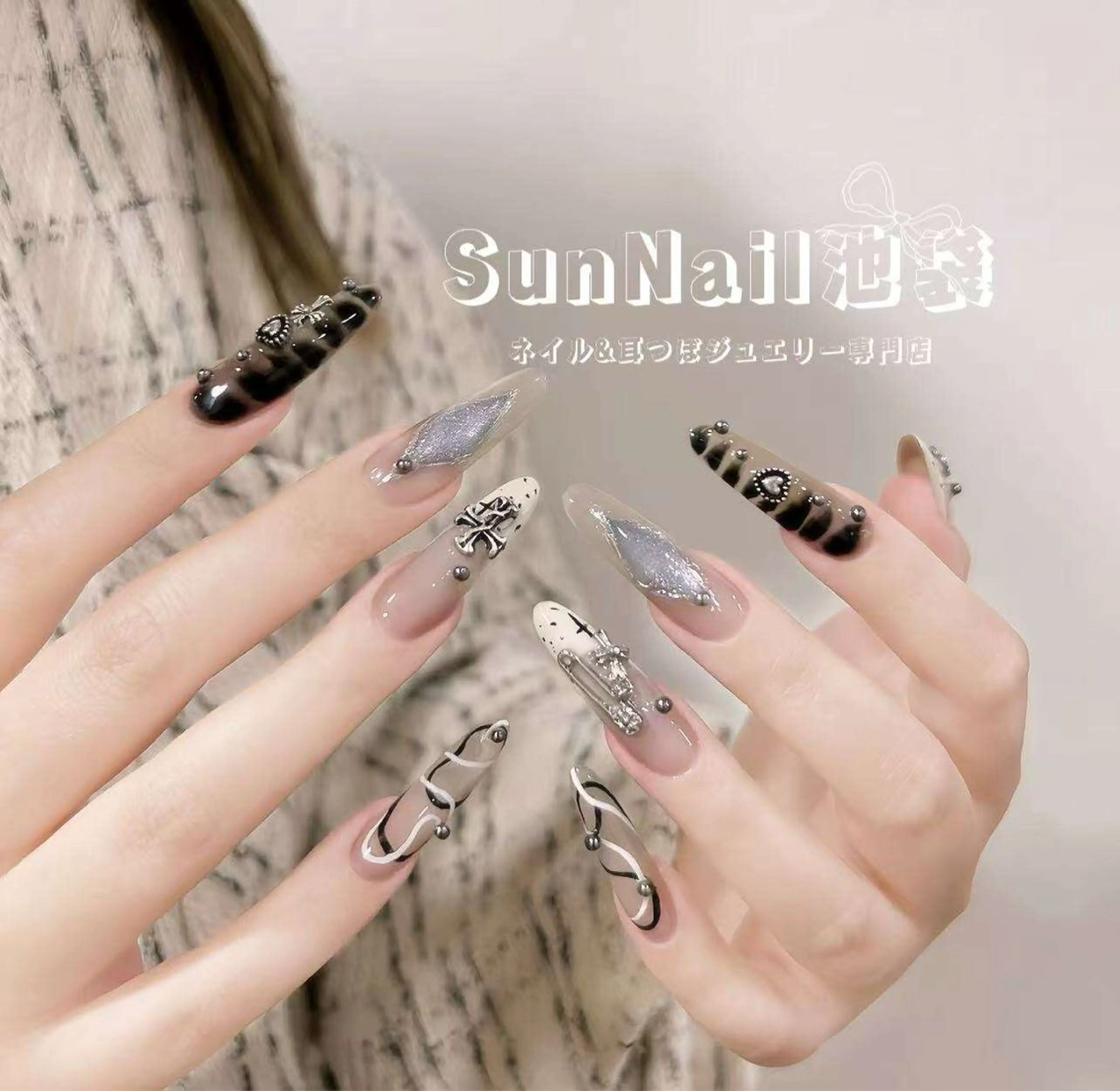 ネイル チークネイル 長さ出し フラワーネイル フレンチネイル ガーリー sun nail池袋 モデル募集のネイルデザイン