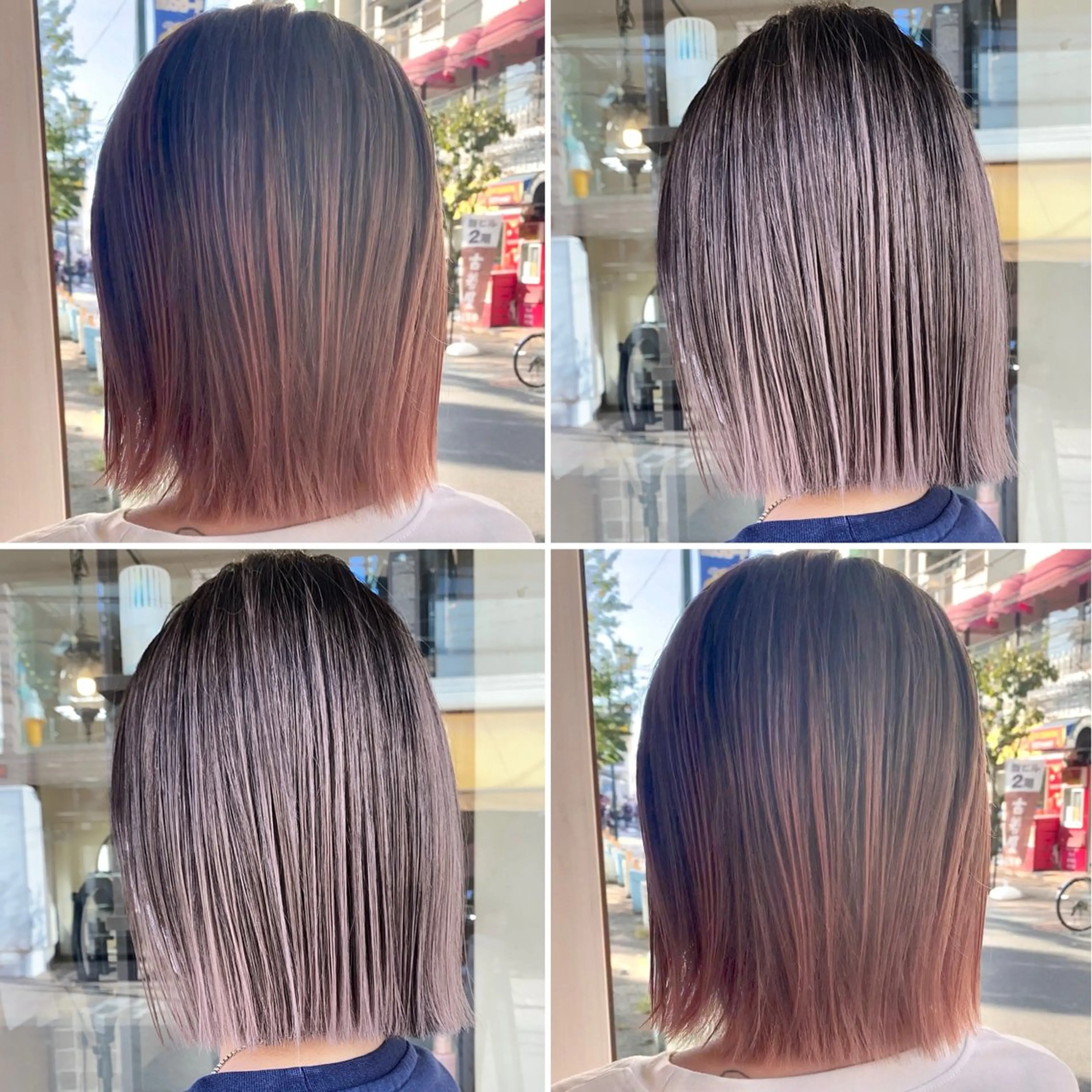 ショート カラー 切りっぱなしボブ バレイヤージュ ボブ レイヤーカット ヘアフラッグ西葛西店所属・デザインカラー⭐️ Yamauchiのヘアスタイル