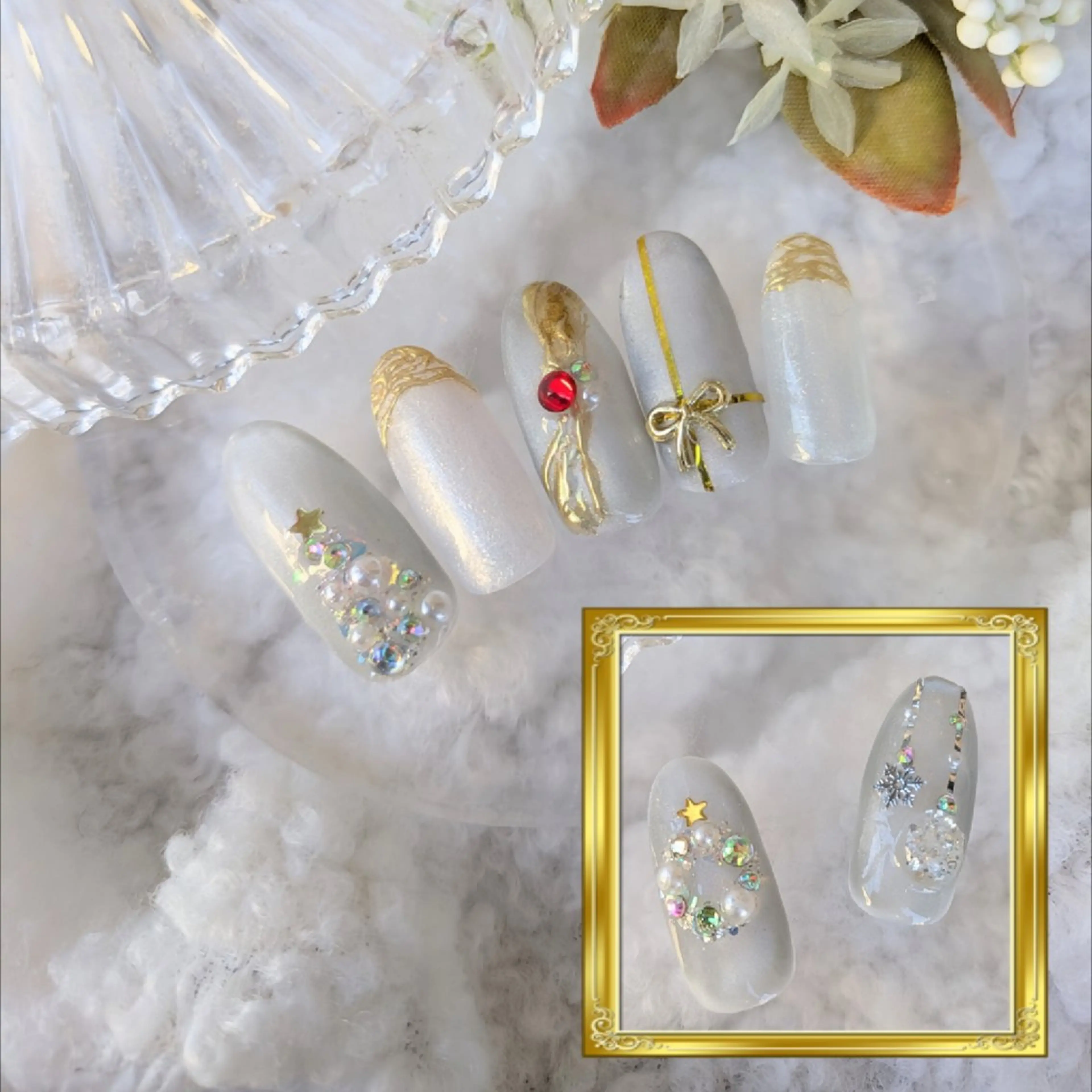 ⭐️【オフなし】3種から選べるクリスマスキャンペーンネイル(ツリー)の写真