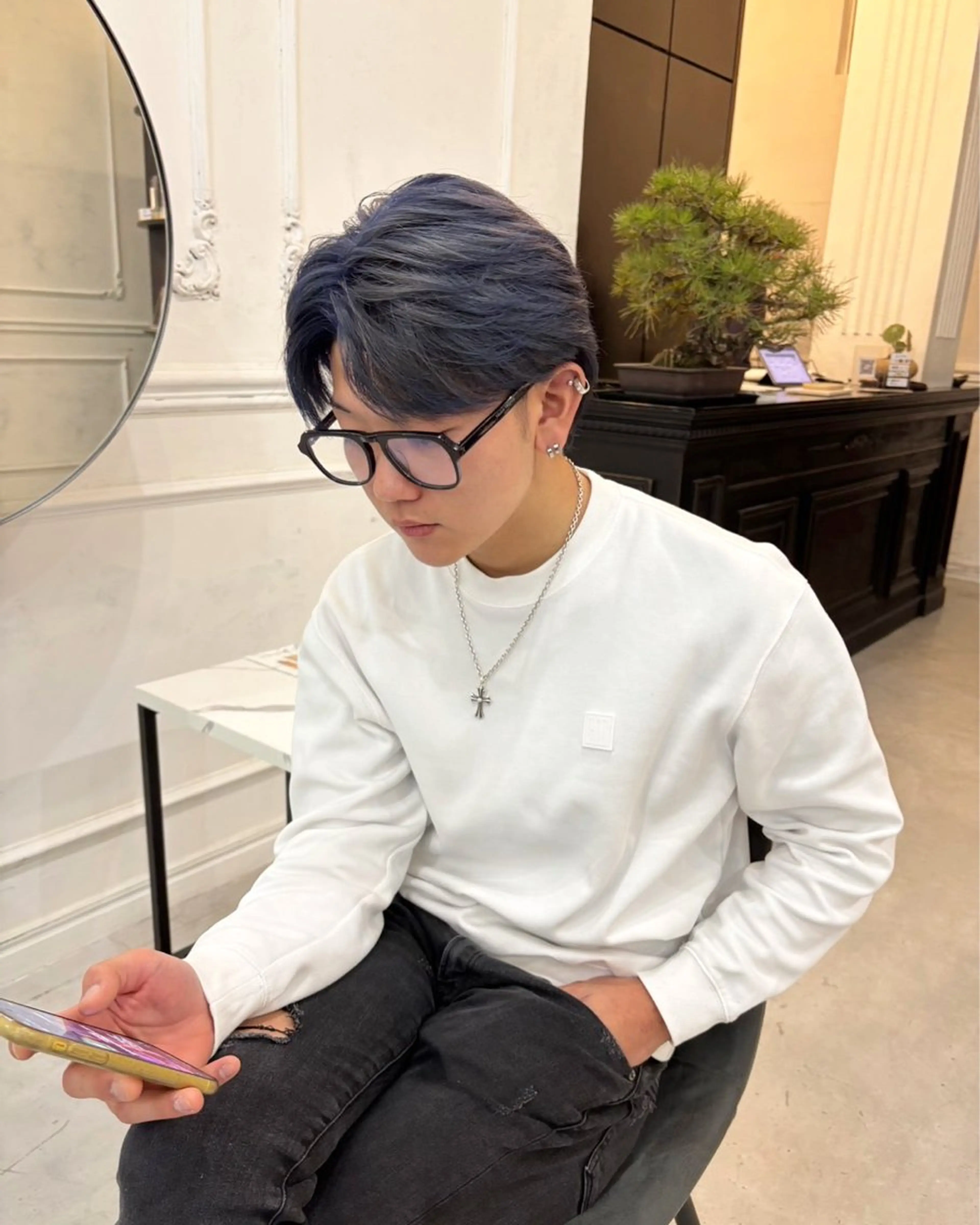 ショート カラー メンズ ヘアカラー Maison Halu YUKIのヘアスタイル