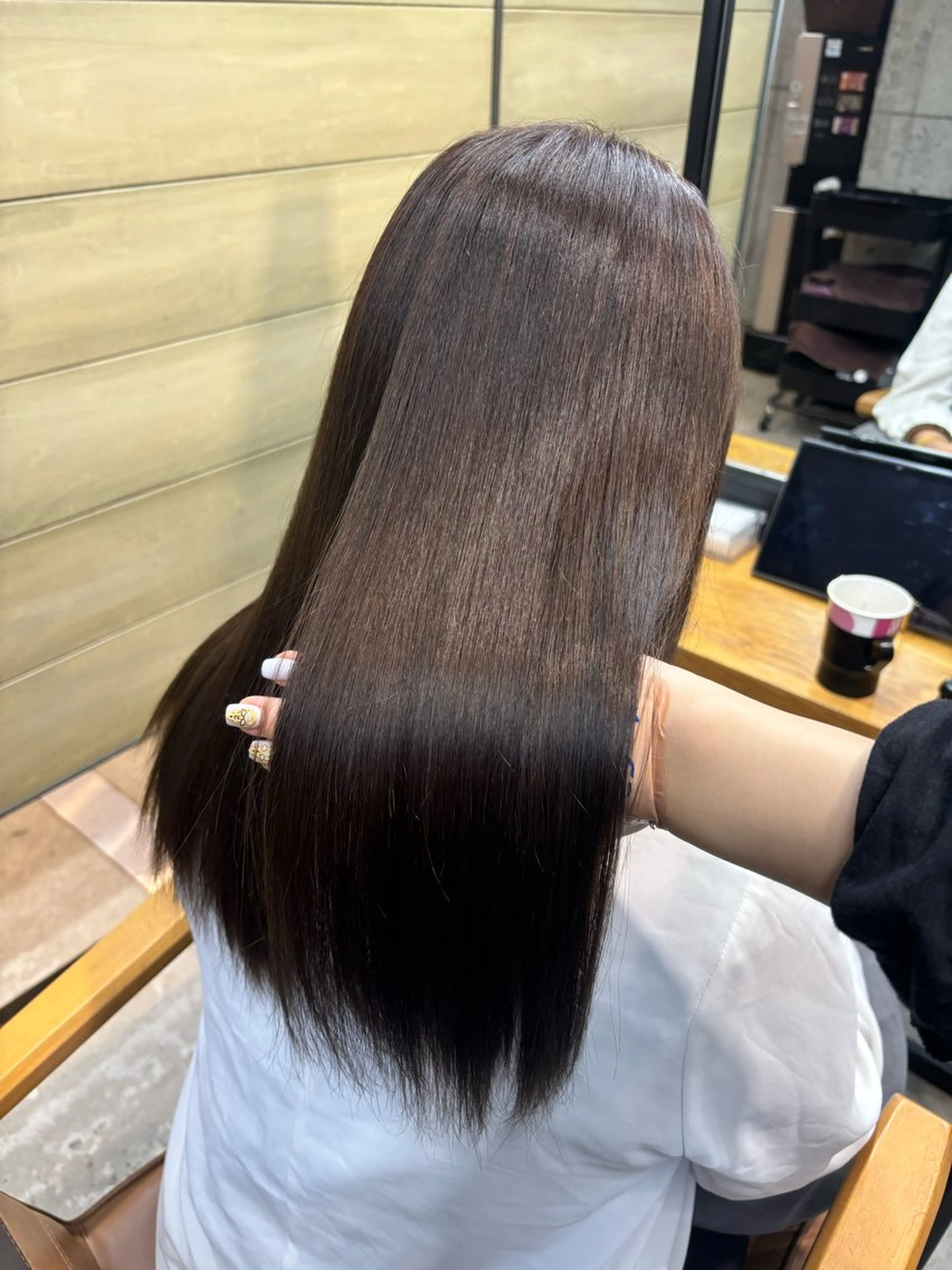 ミディアム カラー ヘアカラー ヒマワリ/ 艶カラー/新宿のヘアスタイル