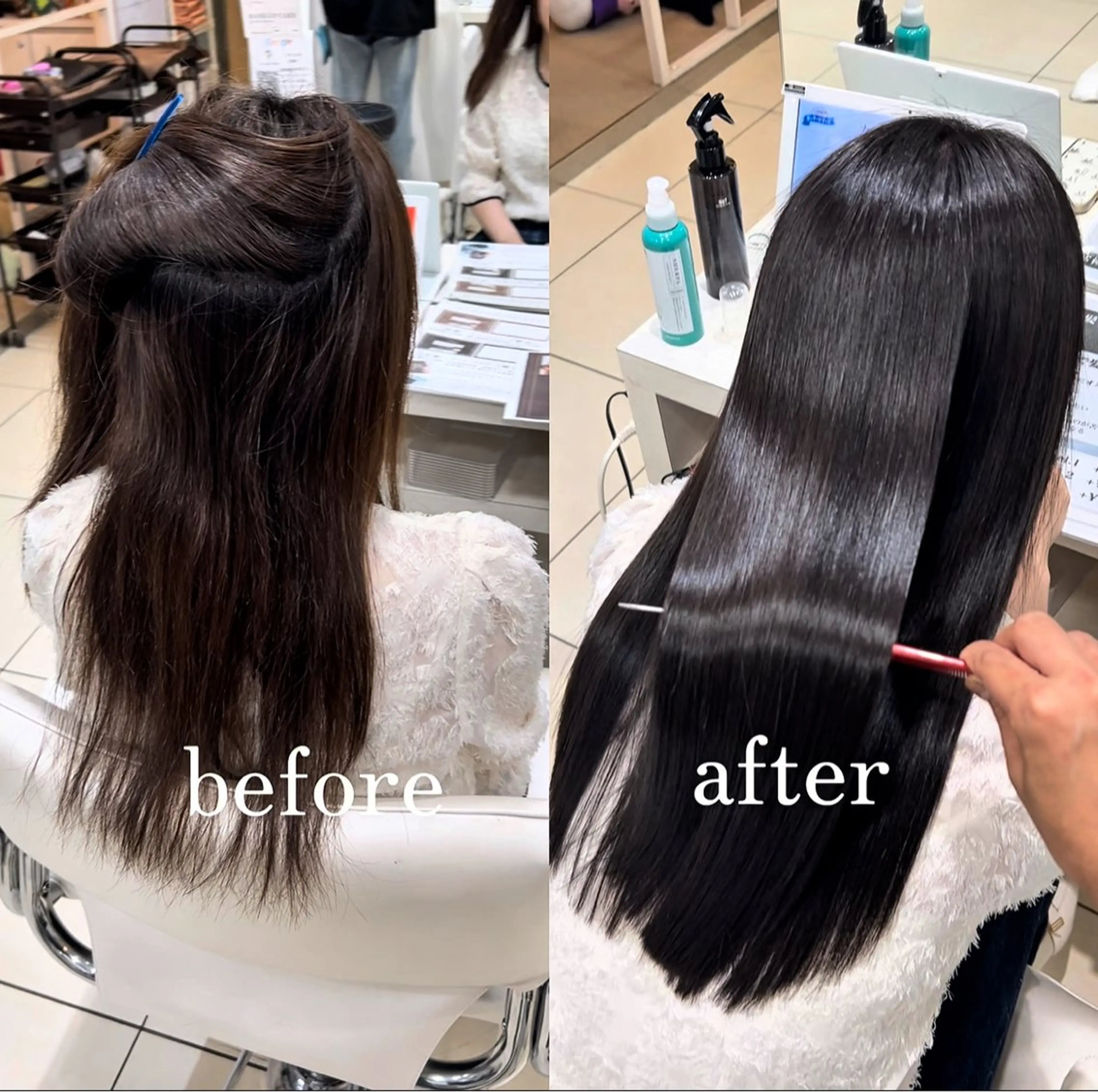 ロング カット ヘアカラー 縮毛矯正 艶髪の神様 瀧田嵐士🇰🇷のヘアスタイル