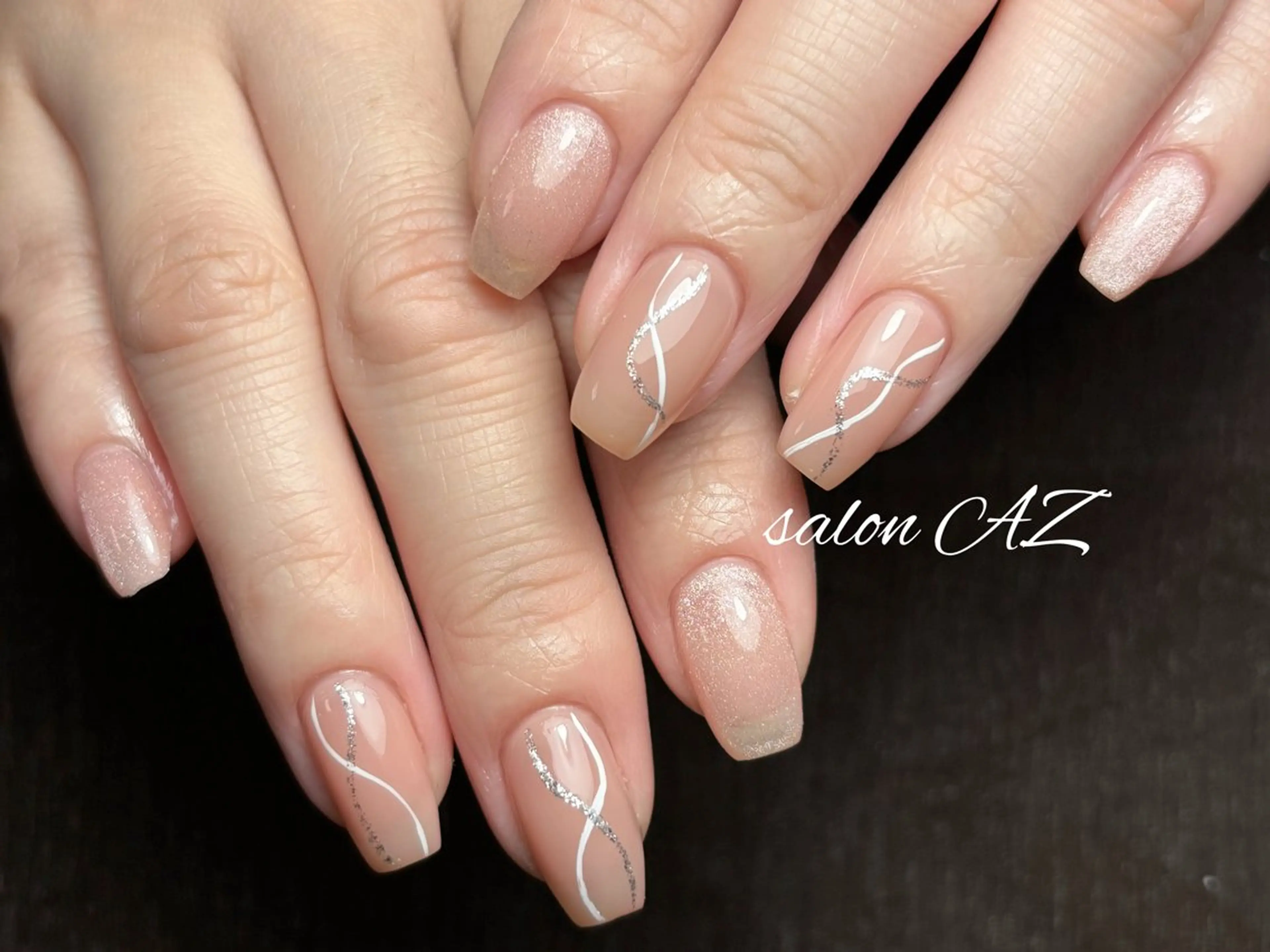ネイル アートネイル 長さ出し フットネイル フレンチネイル ジェルネイル ハンドネイル salonAZ トップネイリストのネイルデザイン