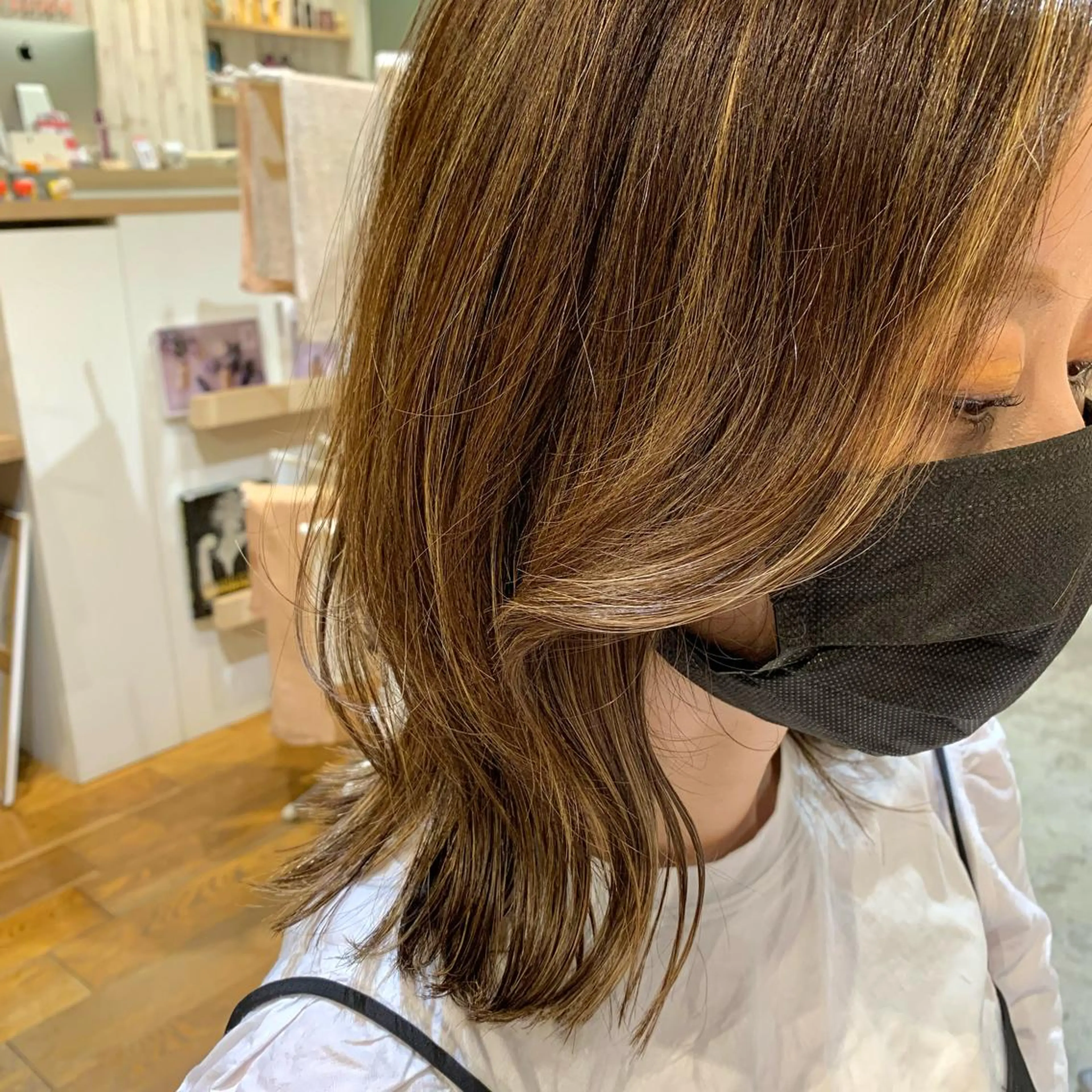 ミディアム 顔周りカット 森山 佳小里/カラー /似合わせカットのヘアスタイル