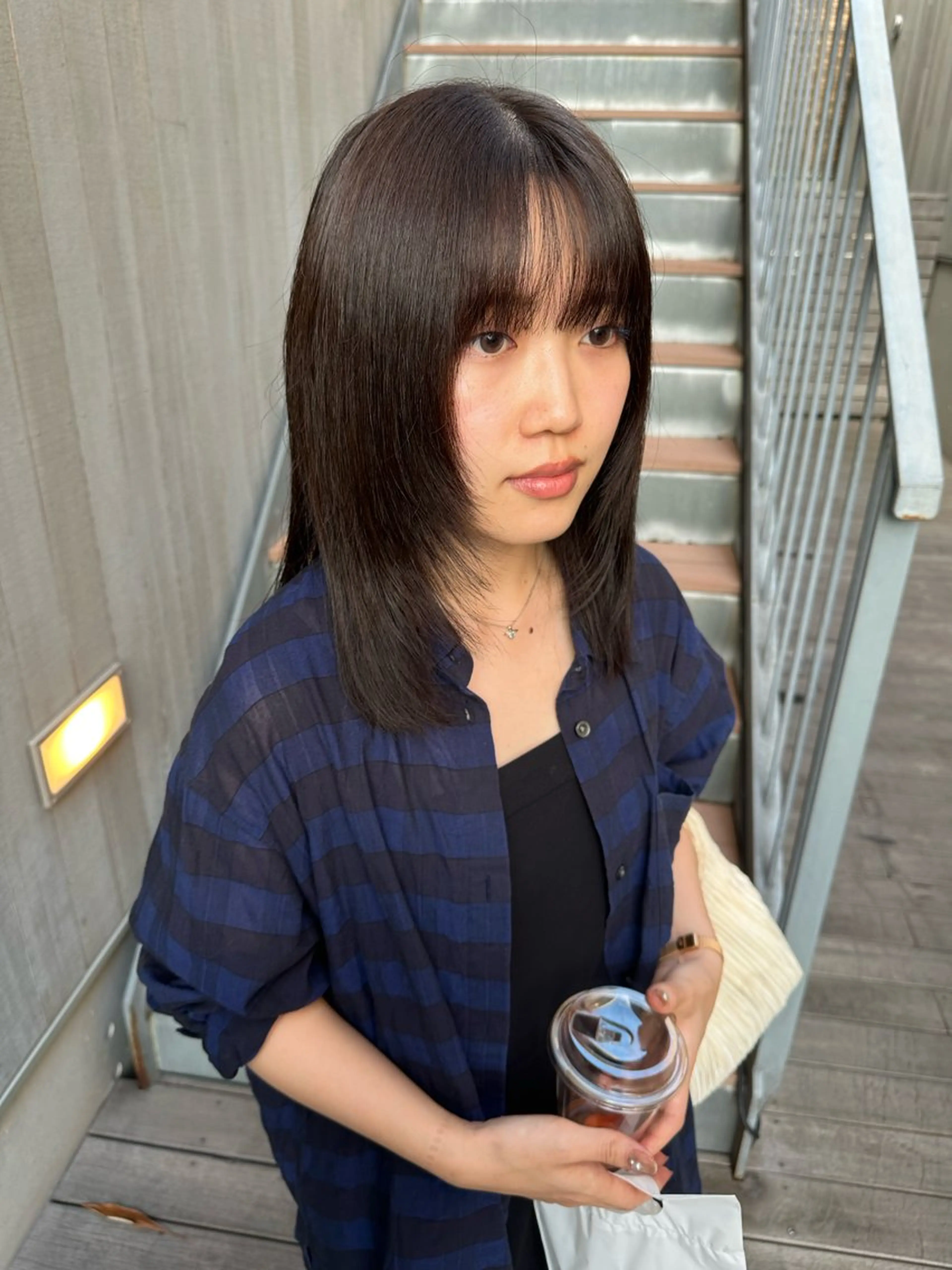 セミロング カラー カット ヘアカラー ハイトーン/艶カラー /透明感カラー/みなのヘアスタイル
