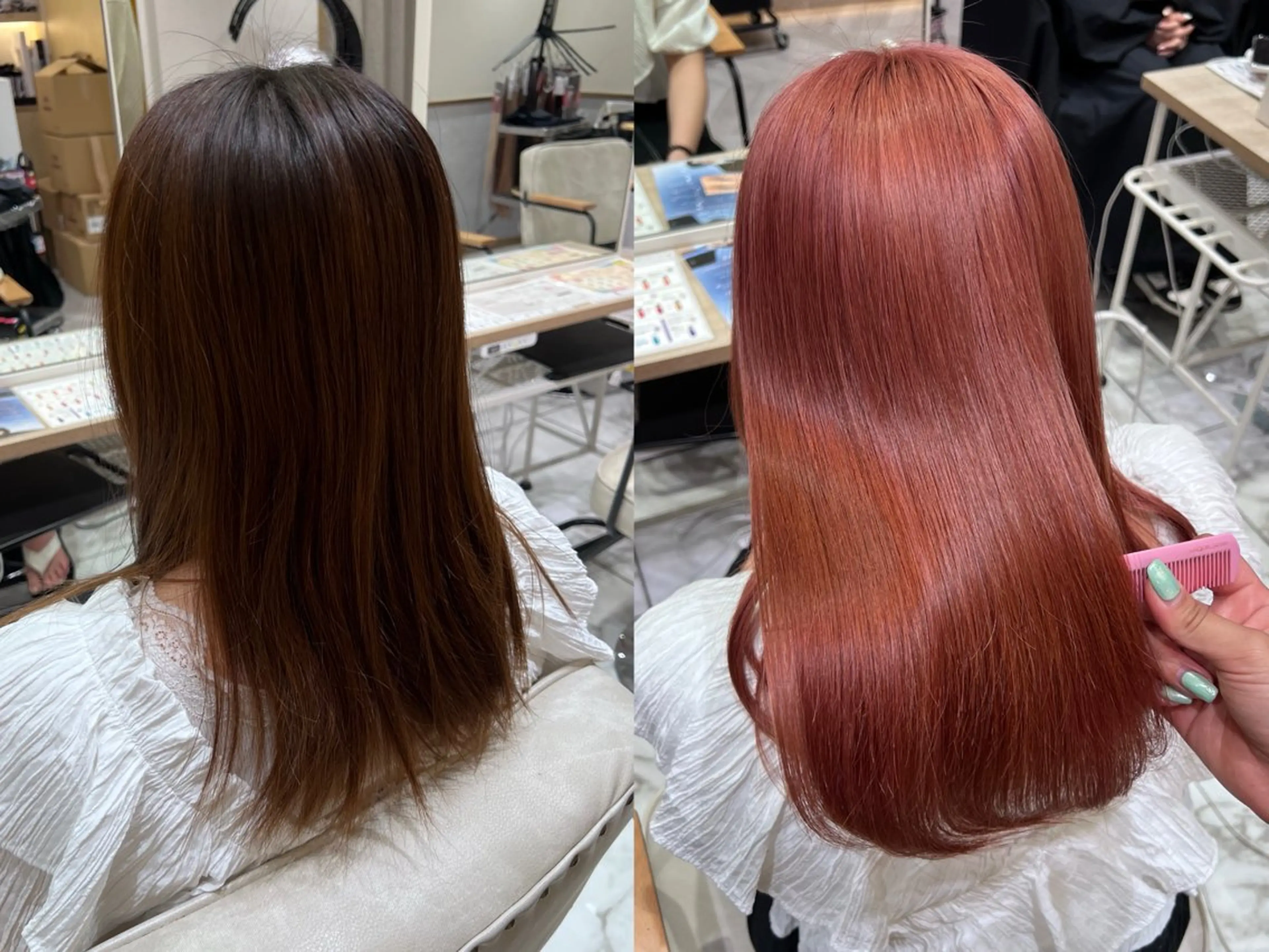 セミロング ヘアカラー 酸性ストレート/ カスミ🩰のヘアスタイル