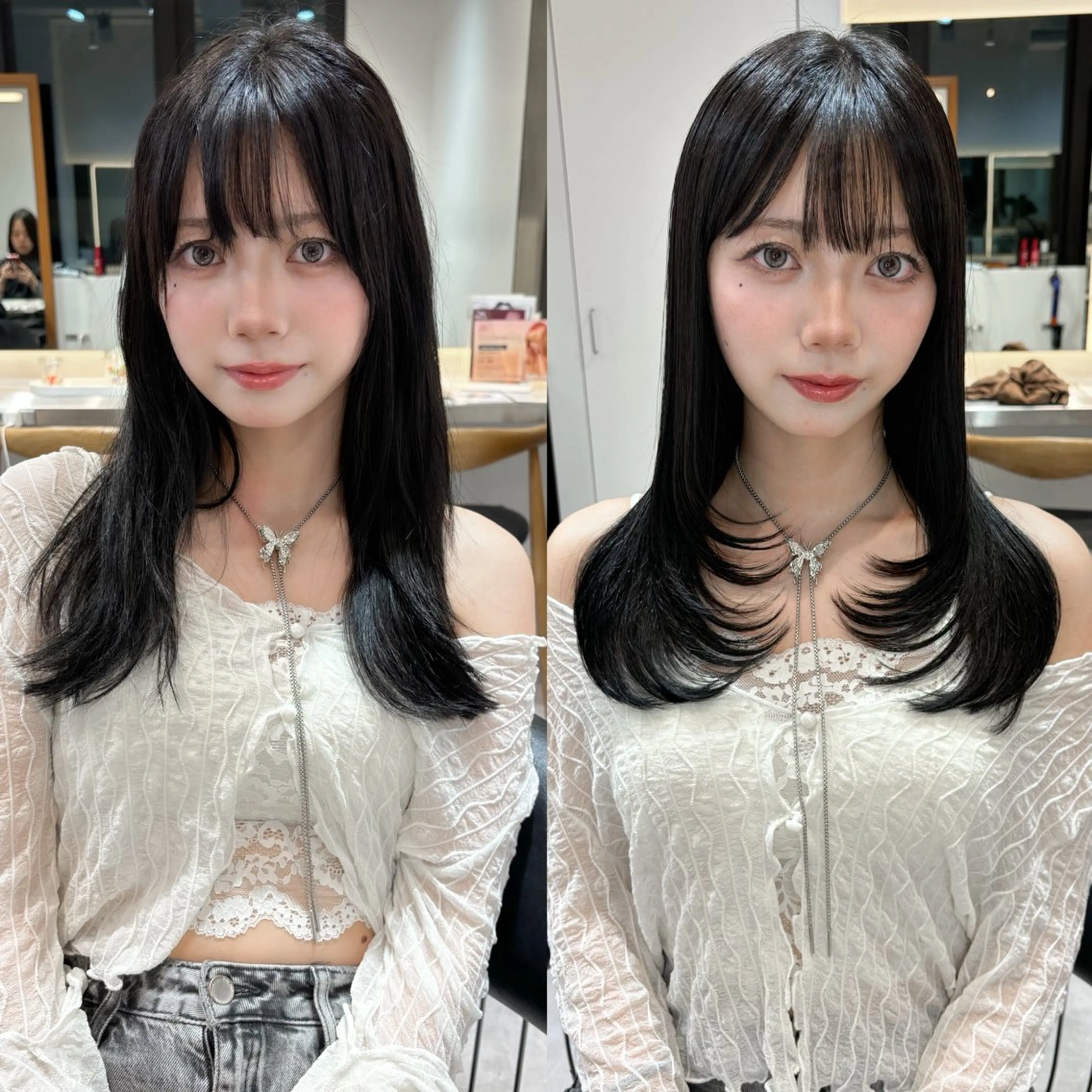 セミロング カット ヘアカラー トリートメント 原宿/韓国レイヤー ボブ髪質改善Yasuのヘアスタイル