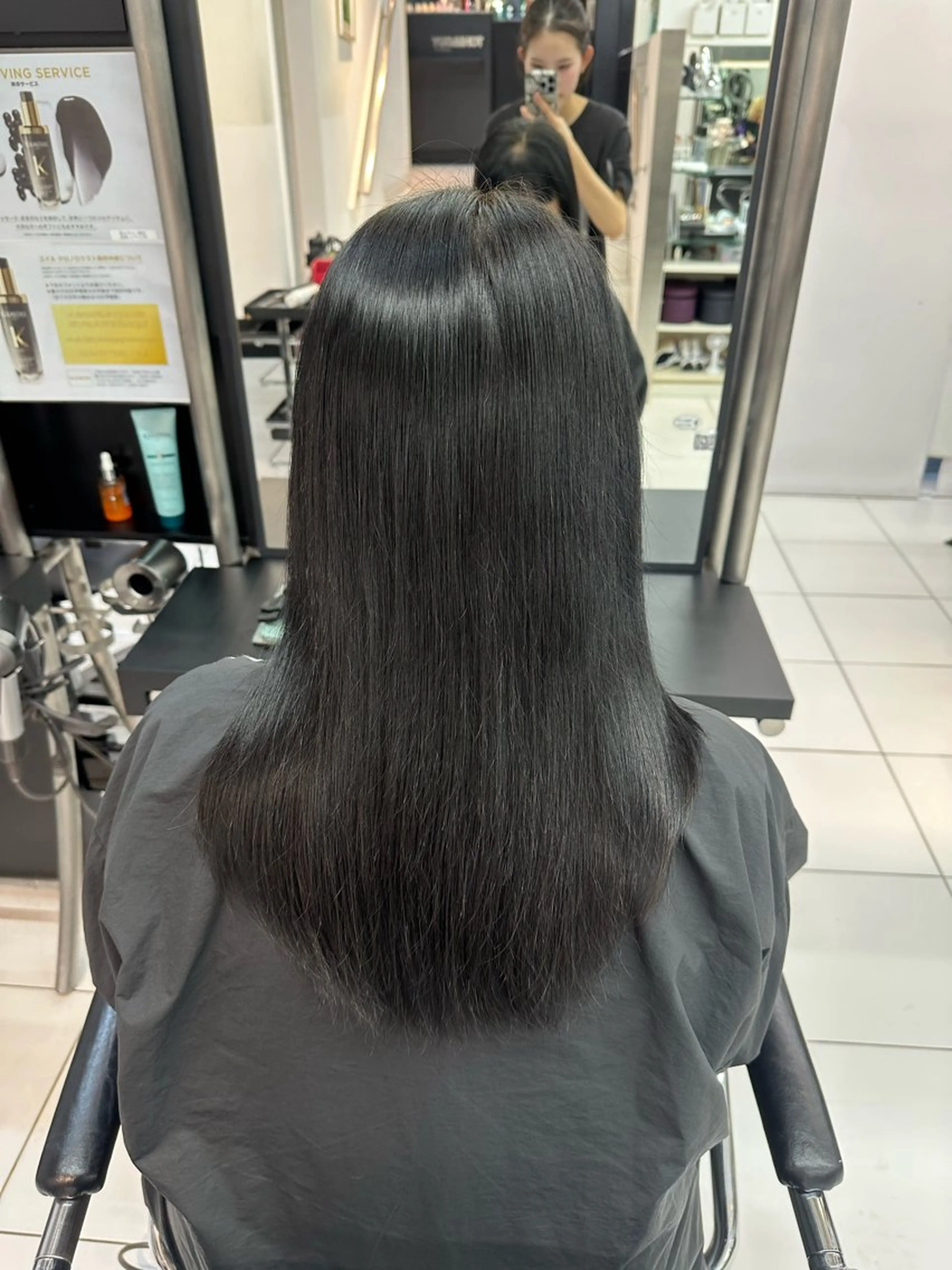 セミロング 縮毛矯正 はにいストレート パーマモデル募集中のヘアスタイル