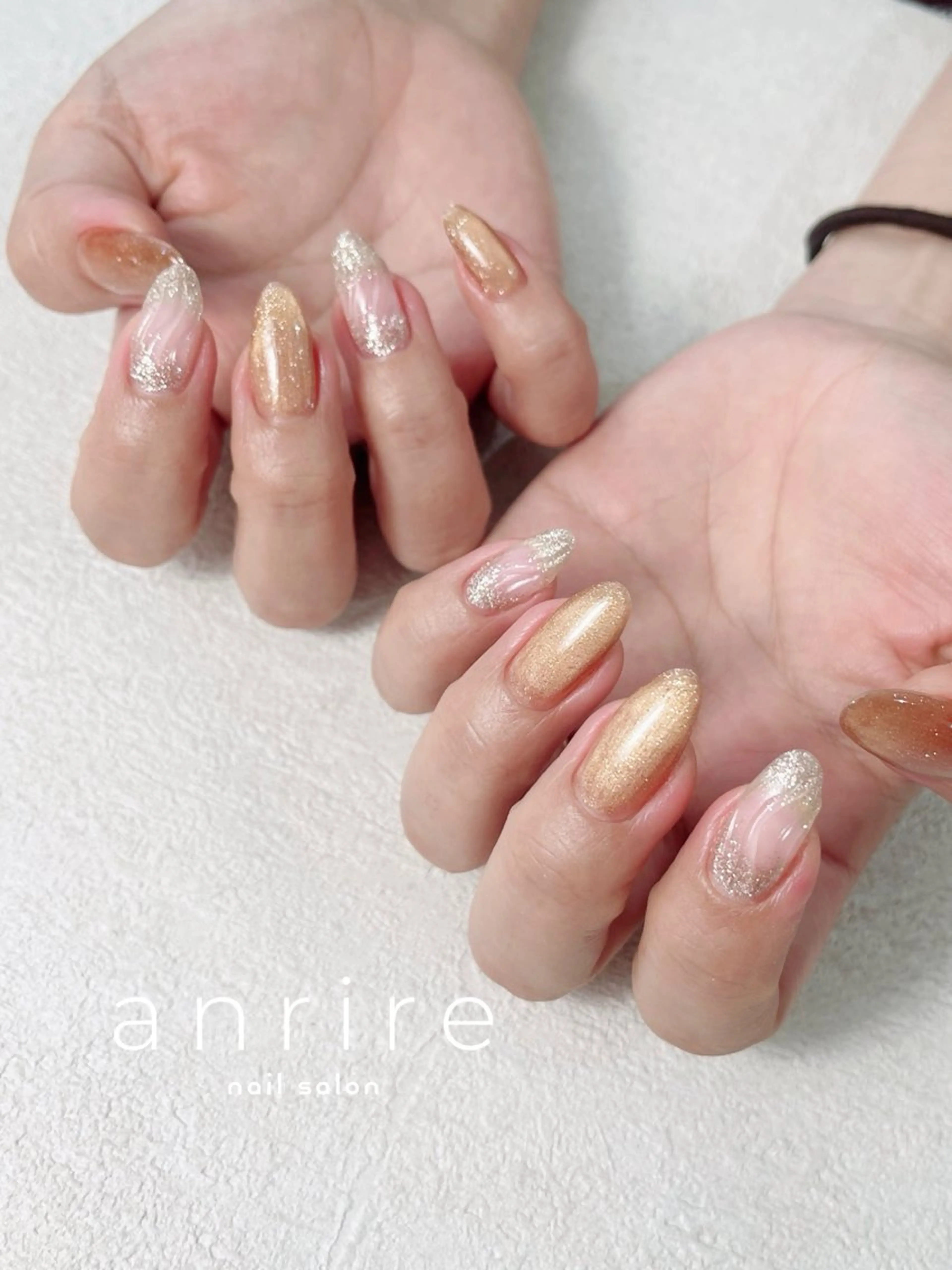 ネイル クリアネイル フラッシュネイル フラッシュマグ ジェルネイル キラキラネイル ハンドネイル nail salon anrire〜アンリール〜所属・nailsalon anrireのネイルデザイン