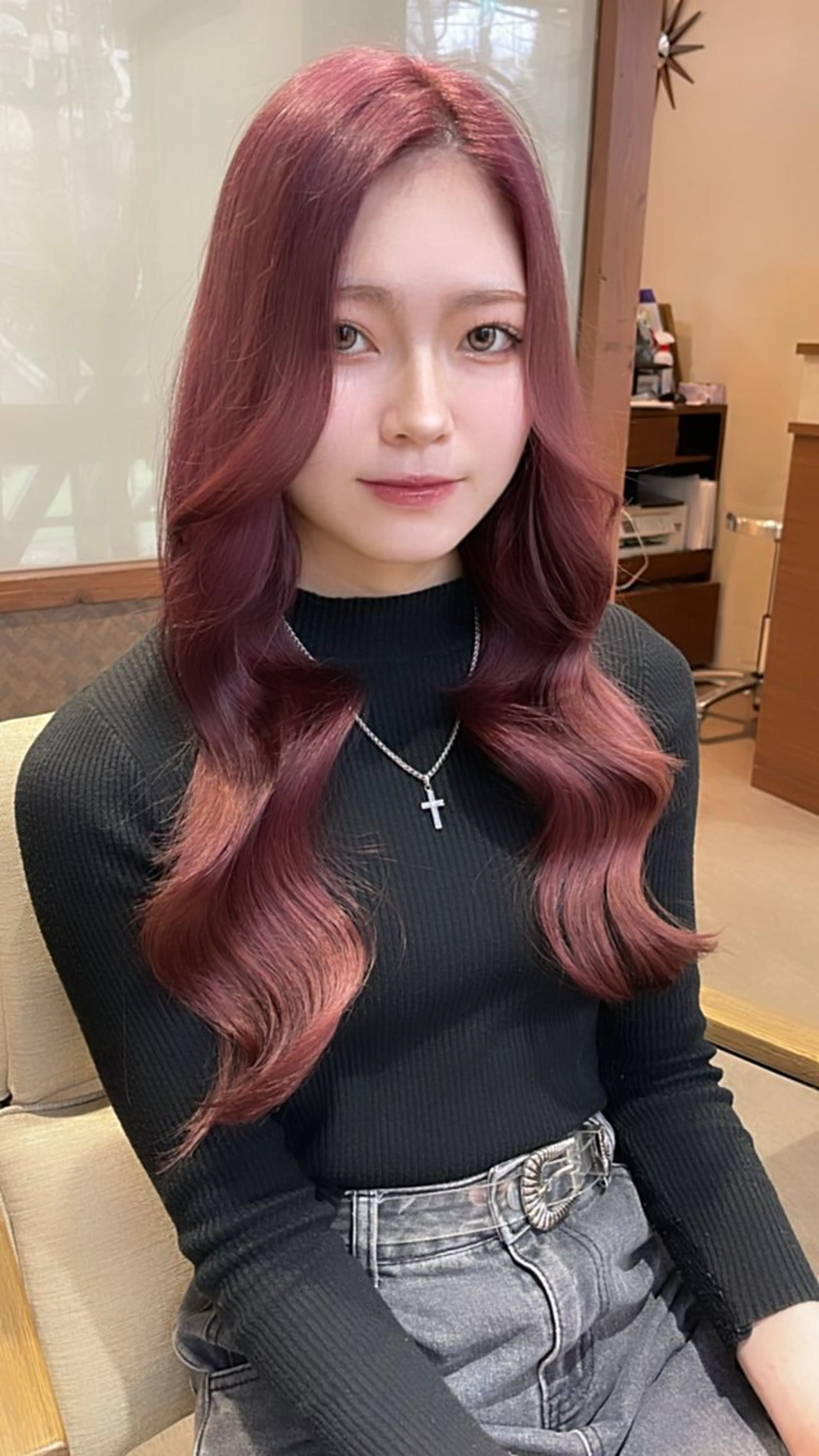 ロング カラー ブリーチ ピンクカラー カット ヘアカラー 羽田翔大/ブリーチ/ ボブカット/店長のヘアスタイル