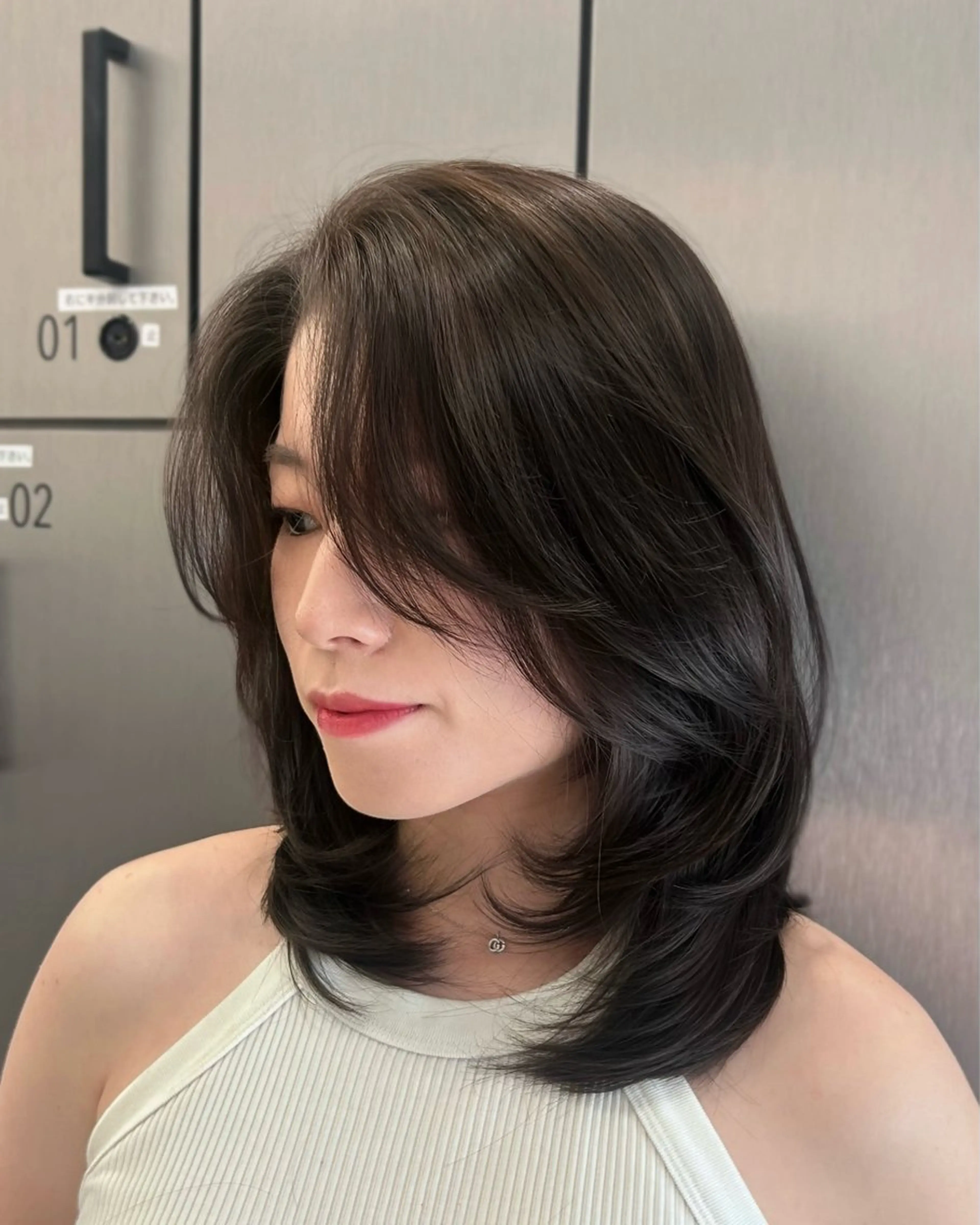 セミロング レイヤーカット カット ヘアカラー トリートメント 大人レイヤー/艶髪 🇺🇸TOMONAのヘアスタイル