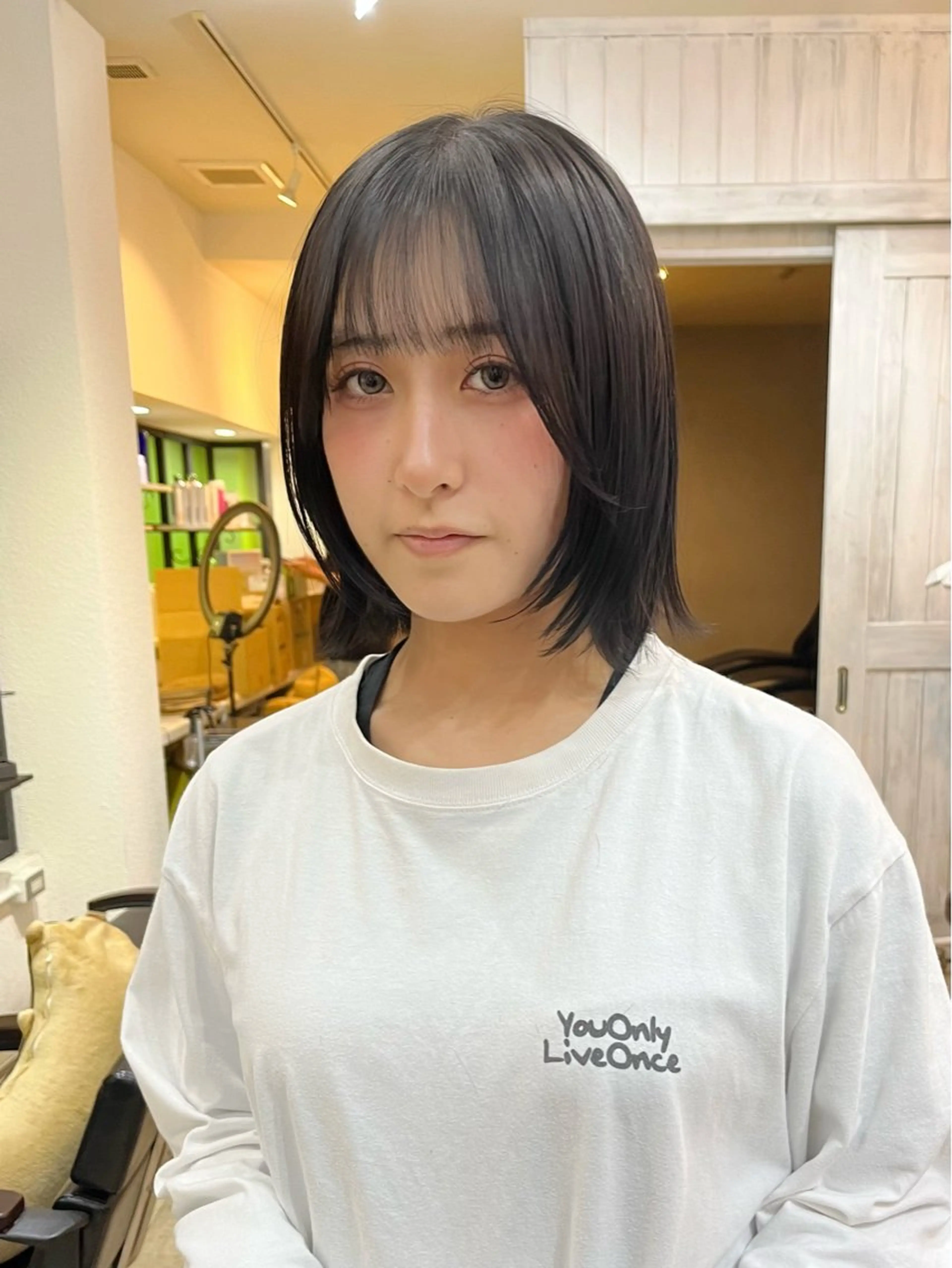 ショート 💚色落ちまで可愛い 髪質改善カラーゆうまのヘアスタイル