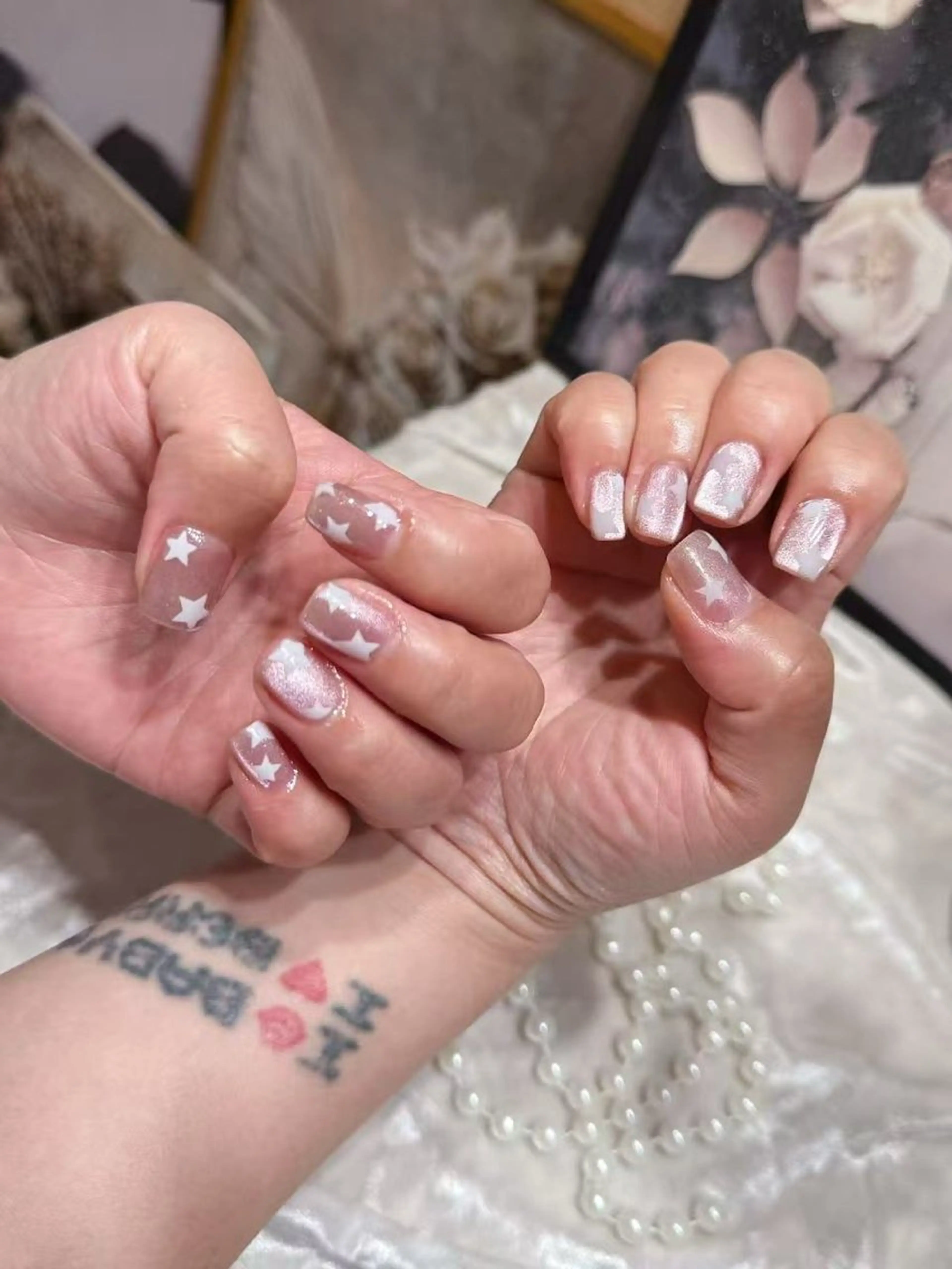 ネイル アートネイル フットネイル ジェルネイル ハート マグネットネイル Babarla Nailのネイルデザイン