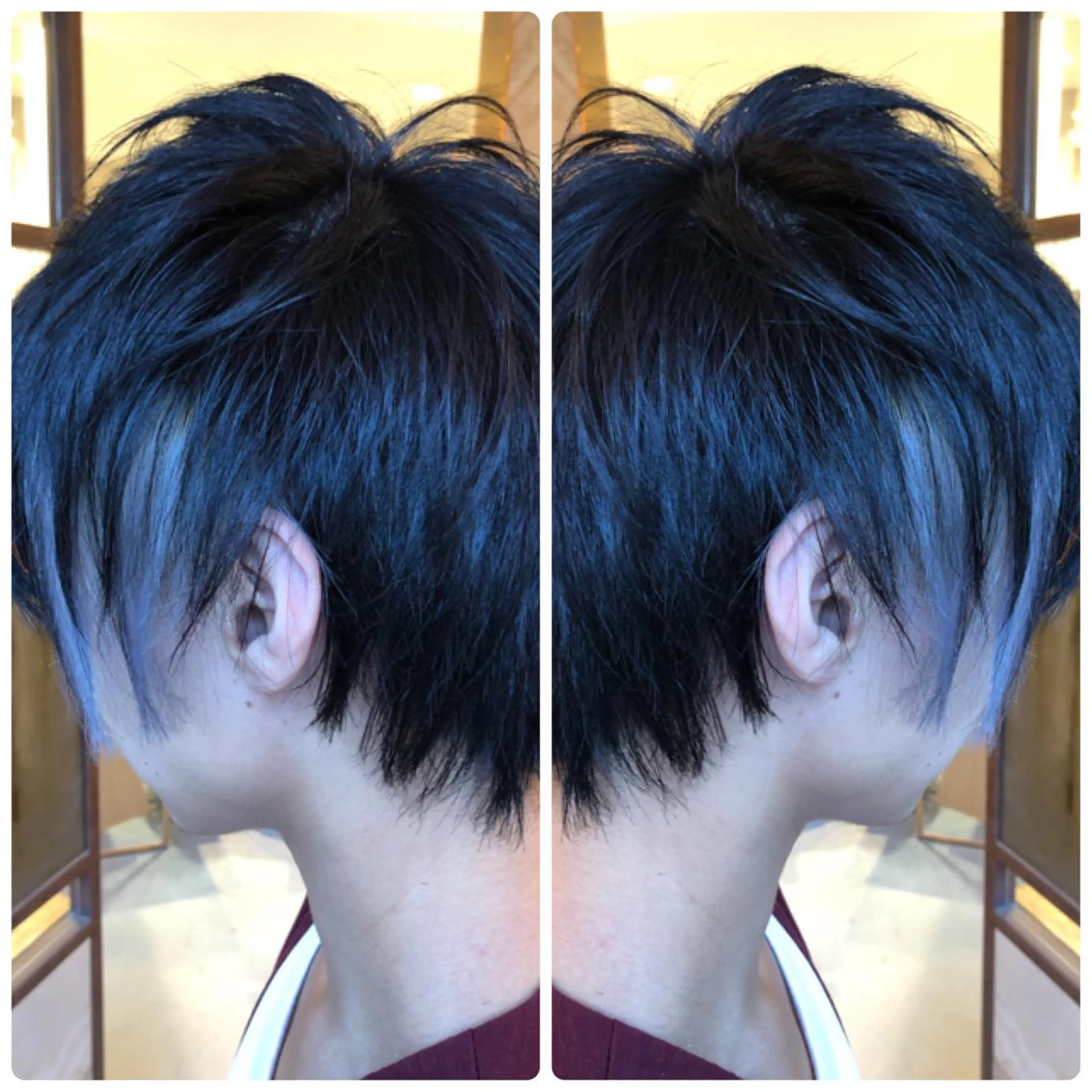 ショート カラー 黒髪 ブルーカラー ブルーブラック ヘアカラー トリートメント 小山内 龍一郎 店長のヘアスタイル