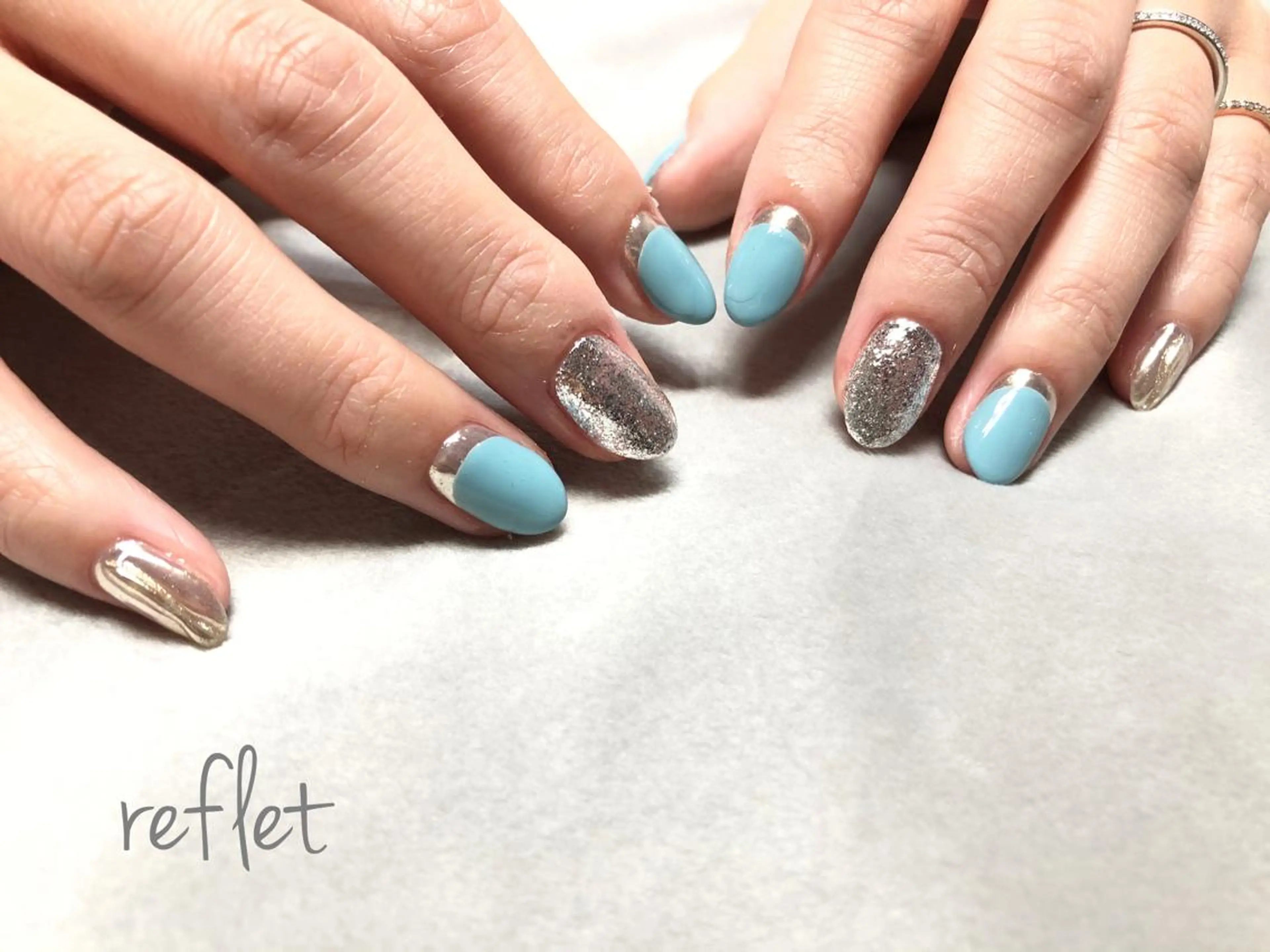ネイル フレンチネイル ミラーネイル ワンカラーネイル ハンドネイル reflet nailのネイルデザイン