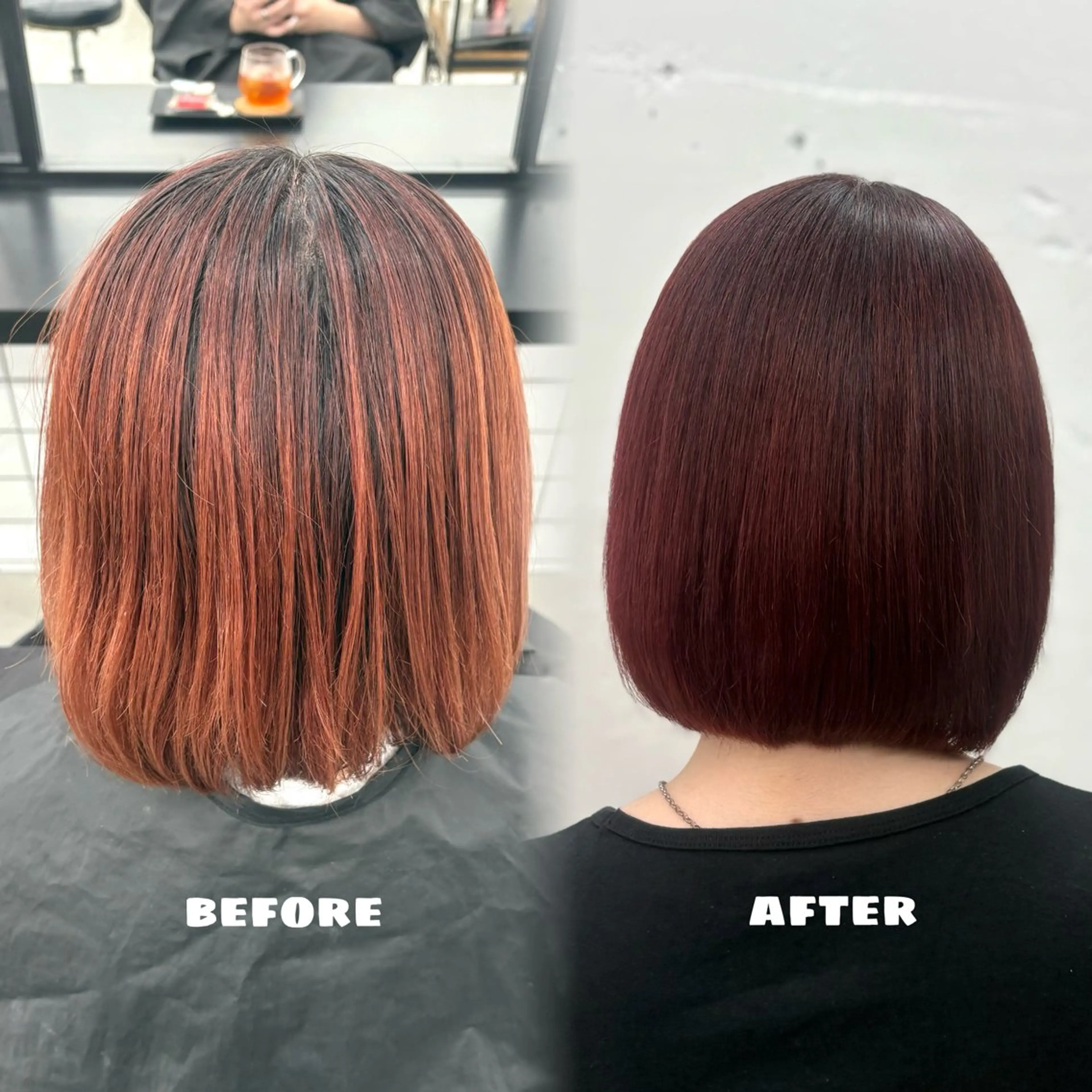 ショート カラー ブリーチ レッドカラー ヘアカラー トリートメント 🌟ゆりあ🌟 JILLSTUDIOのヘアスタイル