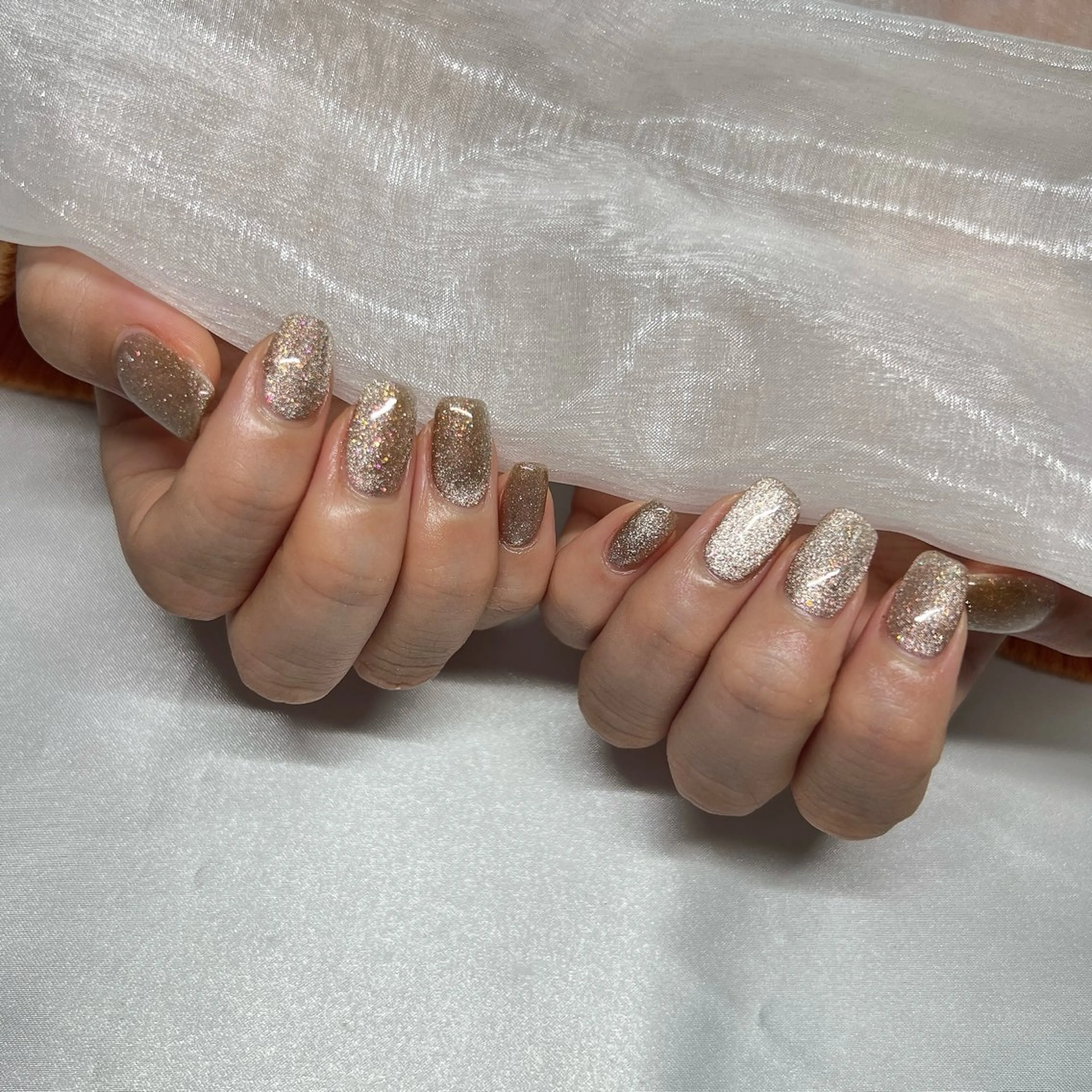 ネイル ジェルネイル 韓国ネイル ラメ(グリッター) マグネットネイル ミラーネイル ハンドネイル -nail salon-Reward所属・nail salon Rewardのネイルデザイン
