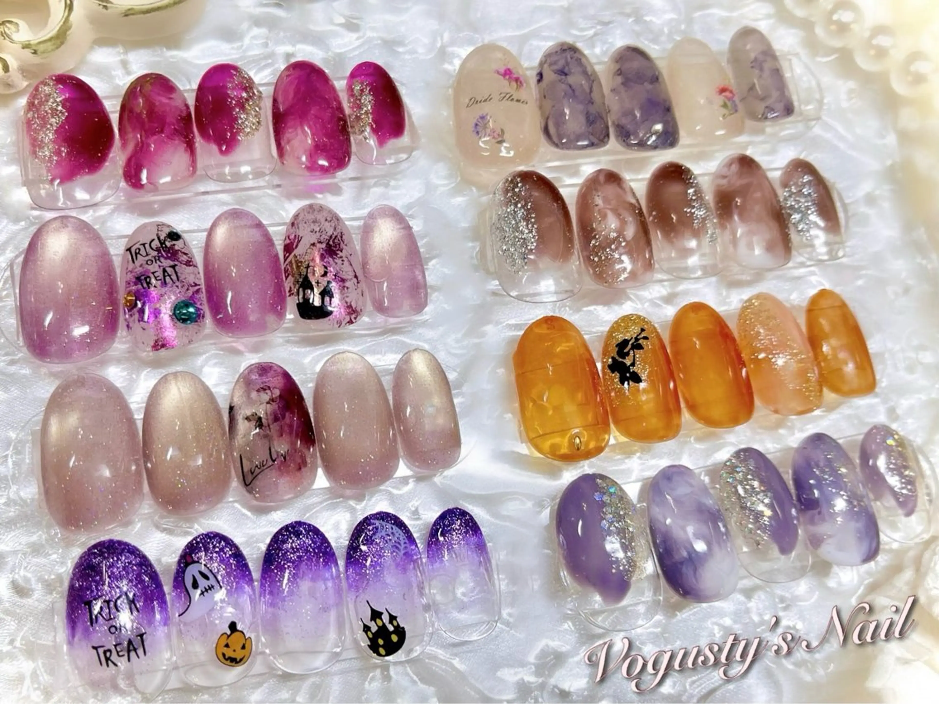 【オフあり】季節を楽しむ★Halloween × 秋ネイル★🤎 選べる華やか8デザイン🎃🍁🧡💜の写真